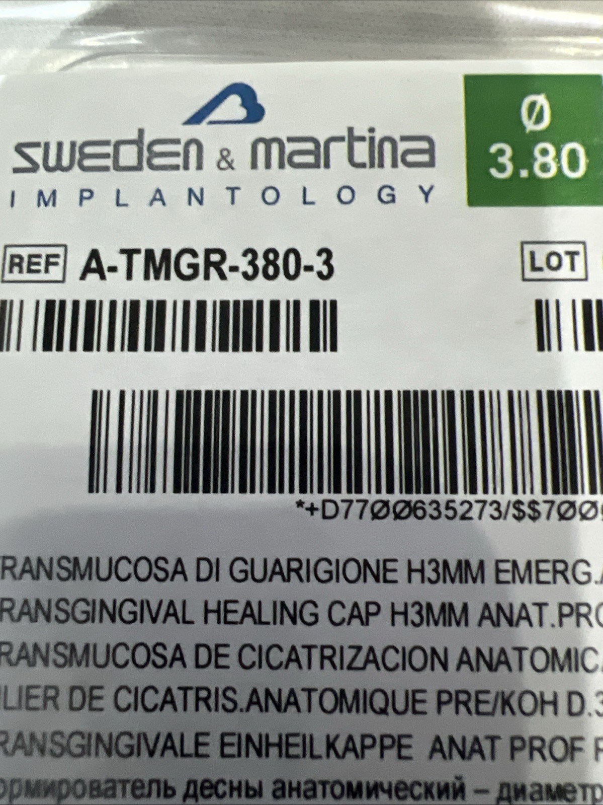 Sweden & Martina 3.8 Implant Healing Abutment 3mm Premium Shelta Kohno