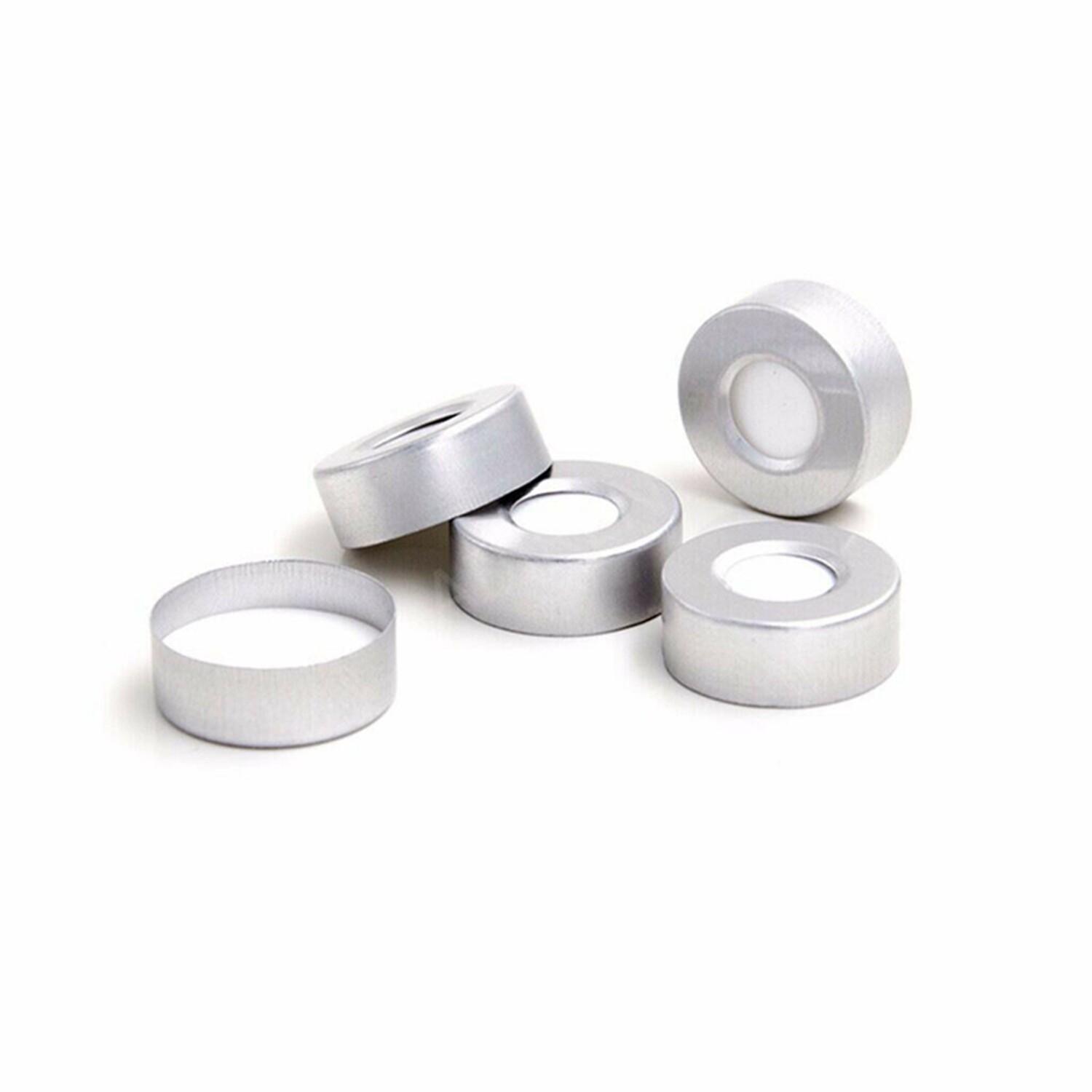 5000pcs 20mm Aluminum Crimp Cap PTFE/White Silicone Septa F 10ml/20ml HPLC Vials