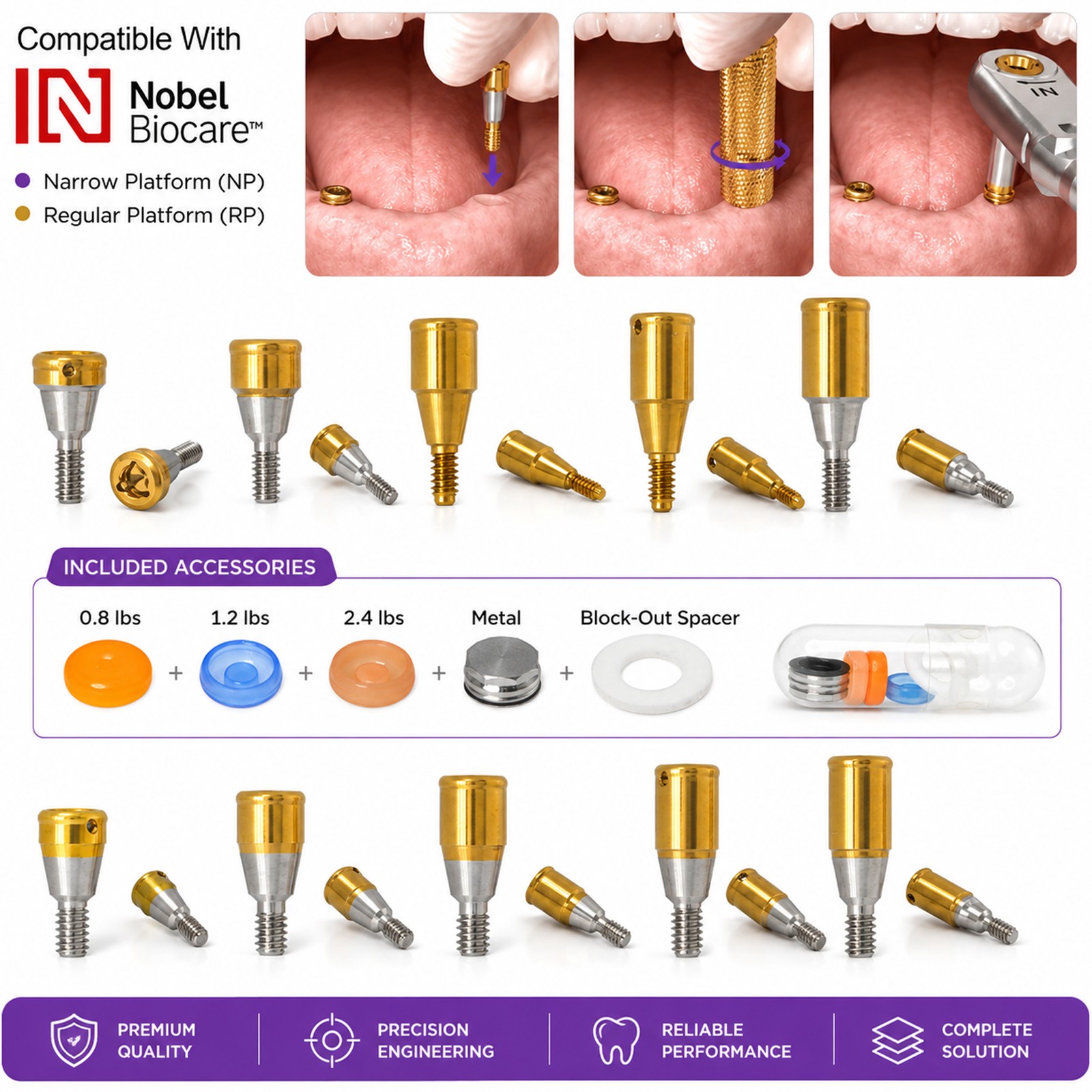 US Zest Attachment Locator Abutment Internal Conical Connection for NobelActive