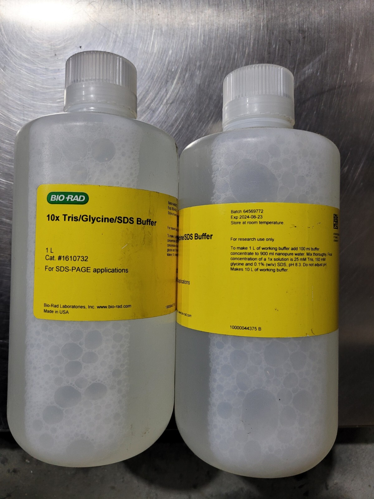 Bio Rad 10x Tris/Glycine/SDS Buffer- 1L Bottles- LOT OF 2