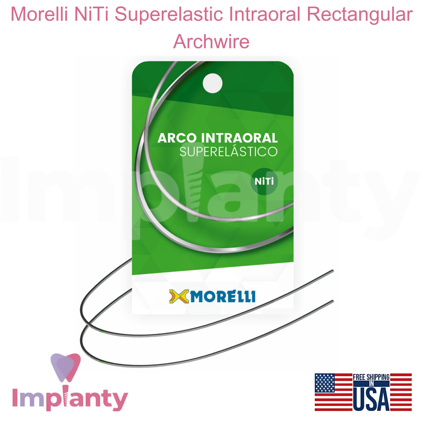 Morelli NiTi Superelastic IntraoraI Rectangular Dental Archwire Aesthetic White
