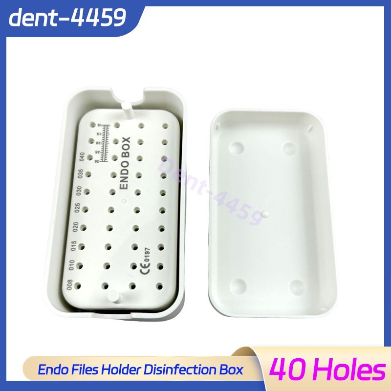 Dental Endo Files Holder Disinfection Case 40 Holes Autoclavable Box Ruler