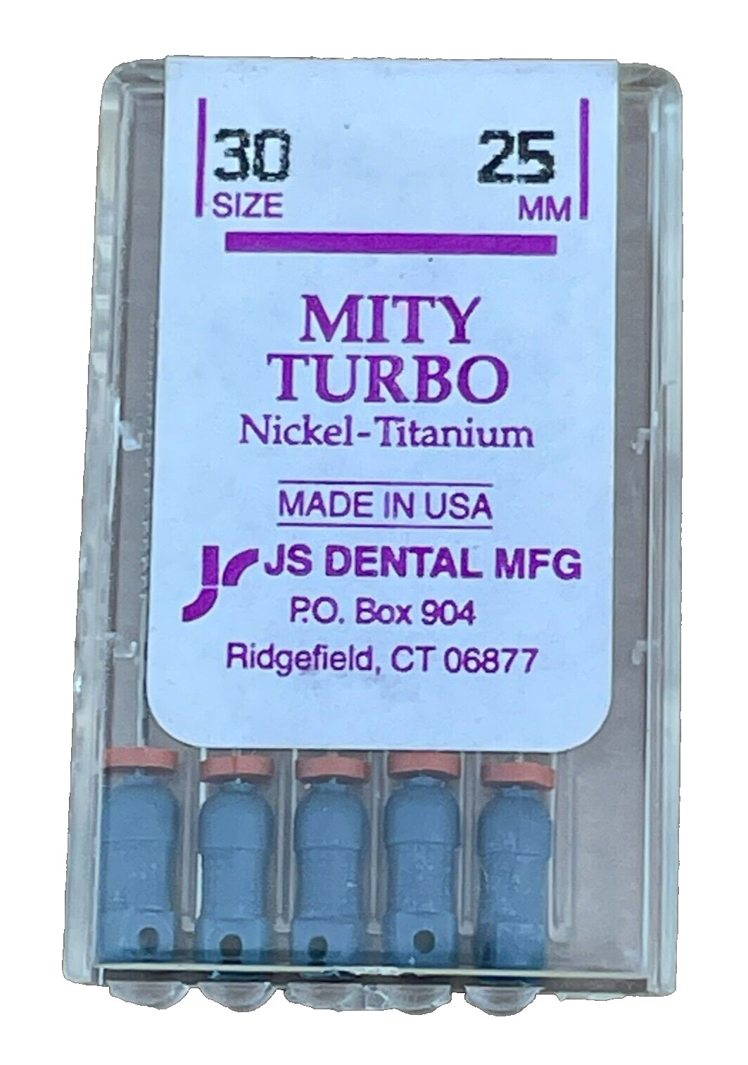 Js Dental MFG Mity Turbo Nickel-Titanium Size 30- 25mm, Made in USA