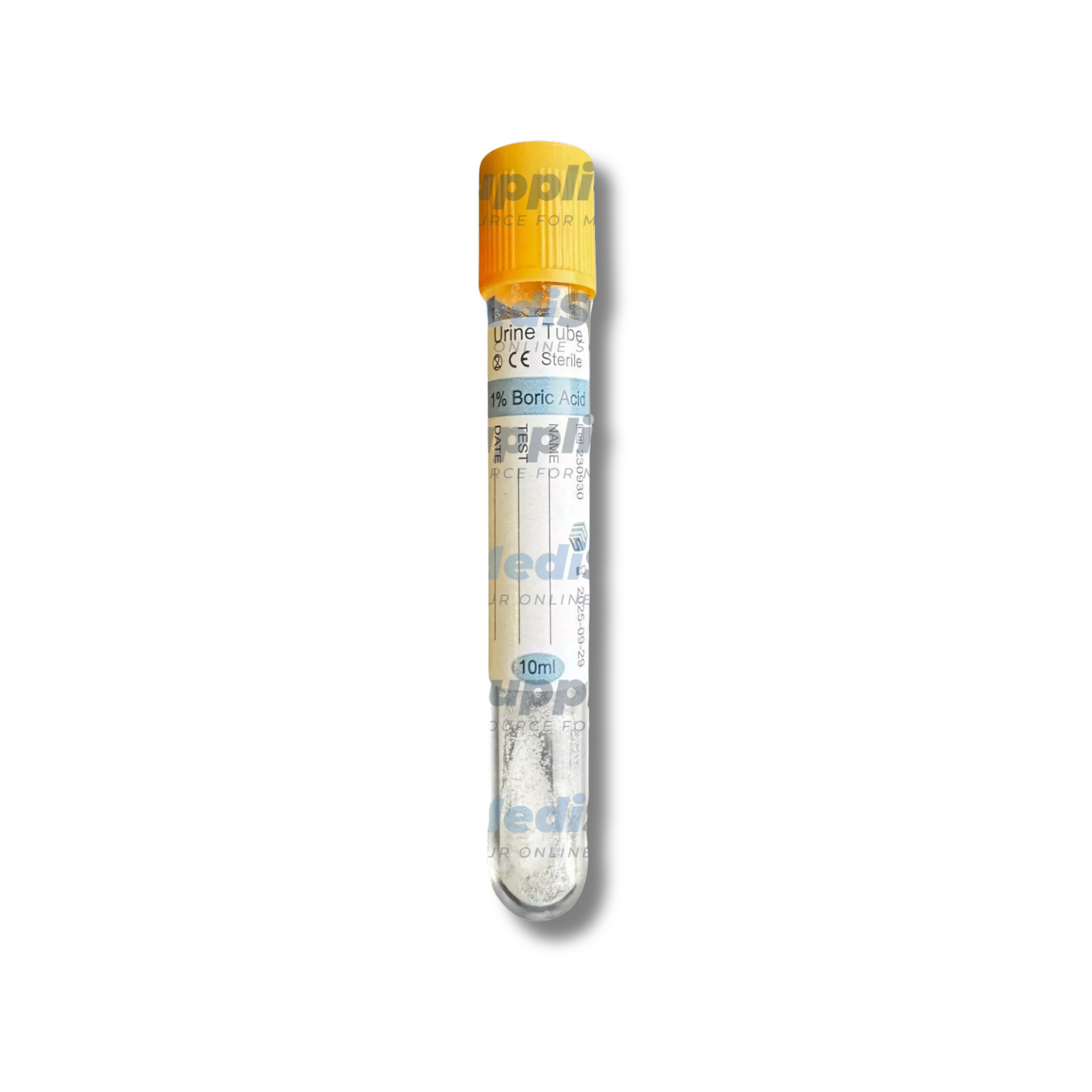 VACUUM URINE TUBE, YELLOW CAP, 10mL, 16*100MM EXP 9/28