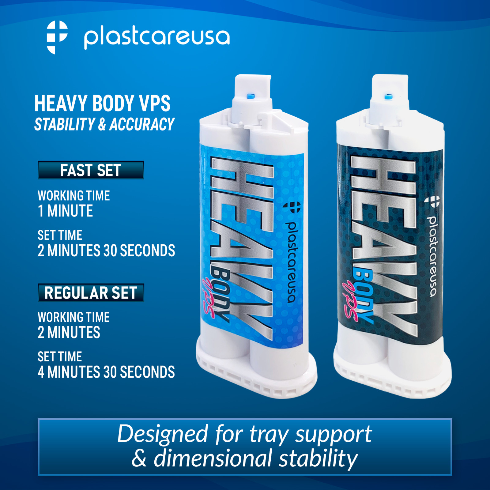 4 x Heavy Body Fast Rapid Set Impression Material, 50mL Cartridges