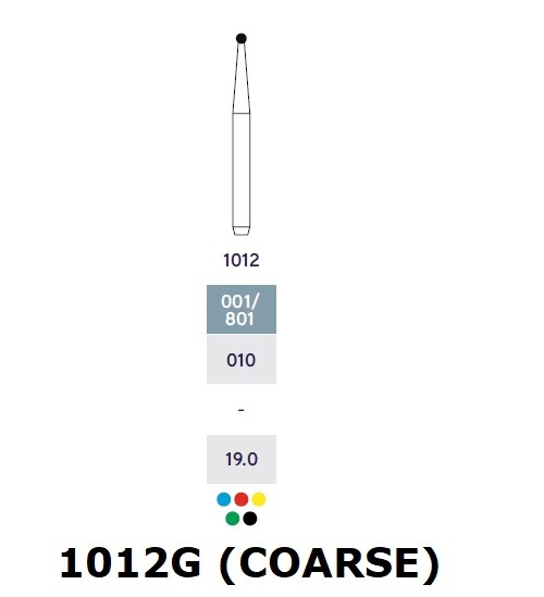 MICRODONT Round Shape 1012G (COARSE) diamond burs 10/pk Made in Brazil