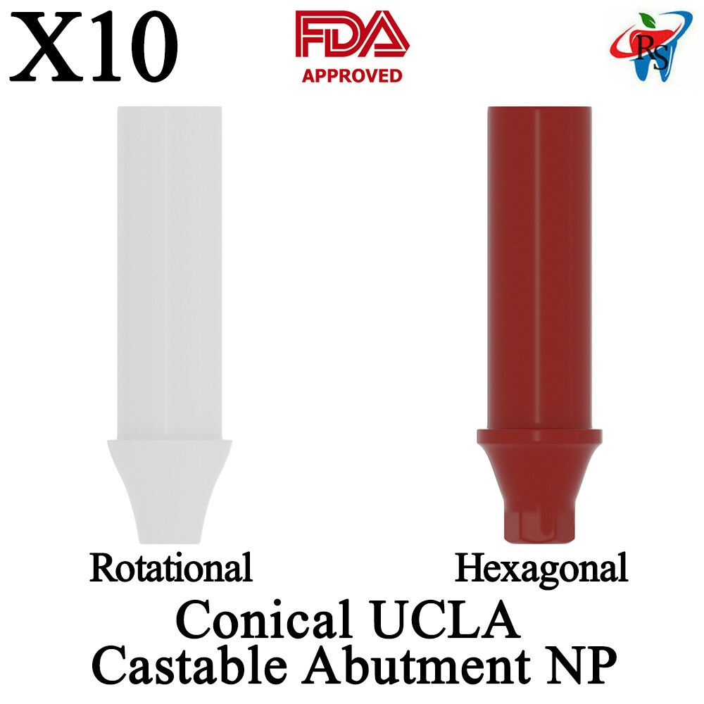 10pcs DSl Straight Plastic Conical UCLA Castable Abutments NP Implant Dental Lab