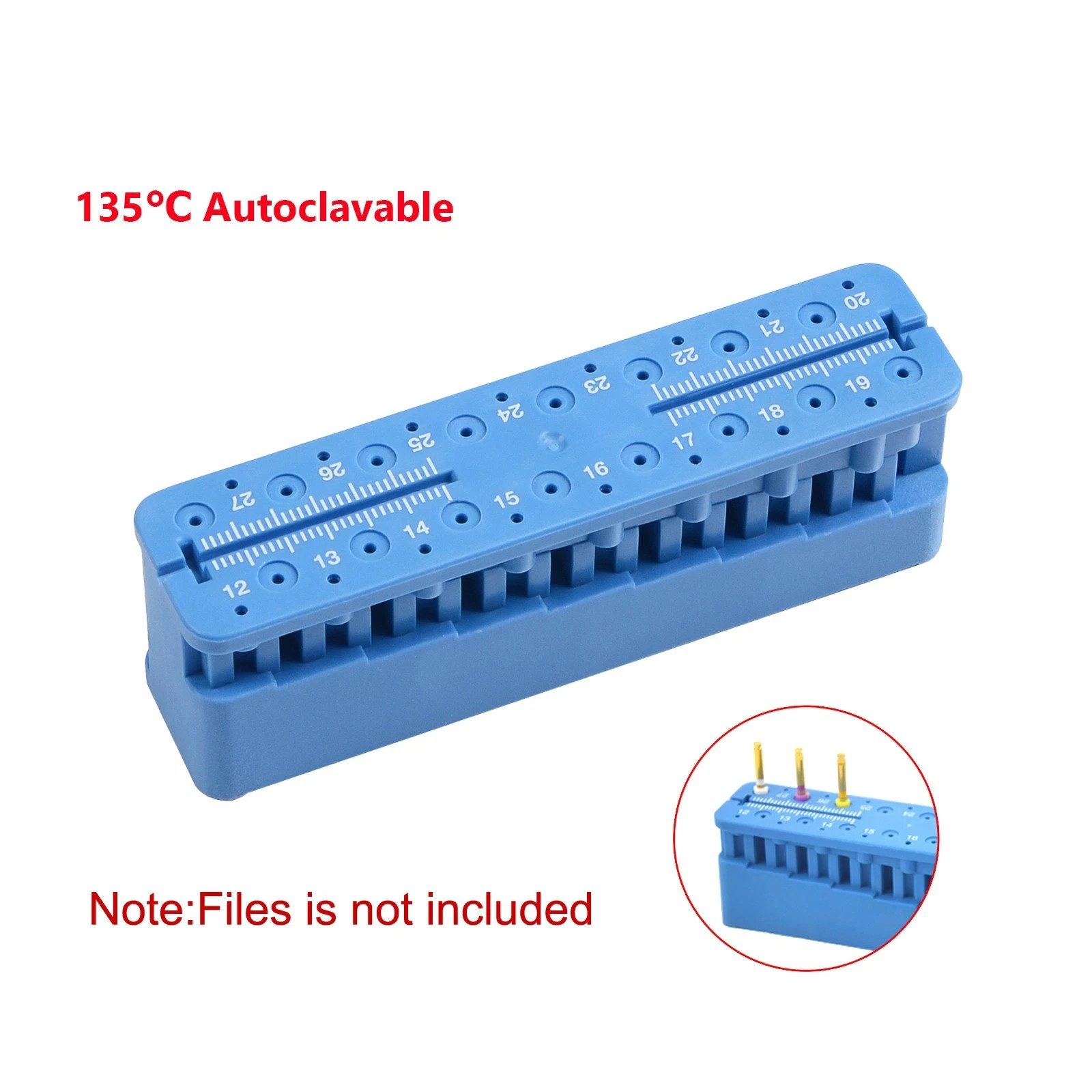 Dental Endo Files Measuring Ruler Block Endodontic Holder Box Autoclavable