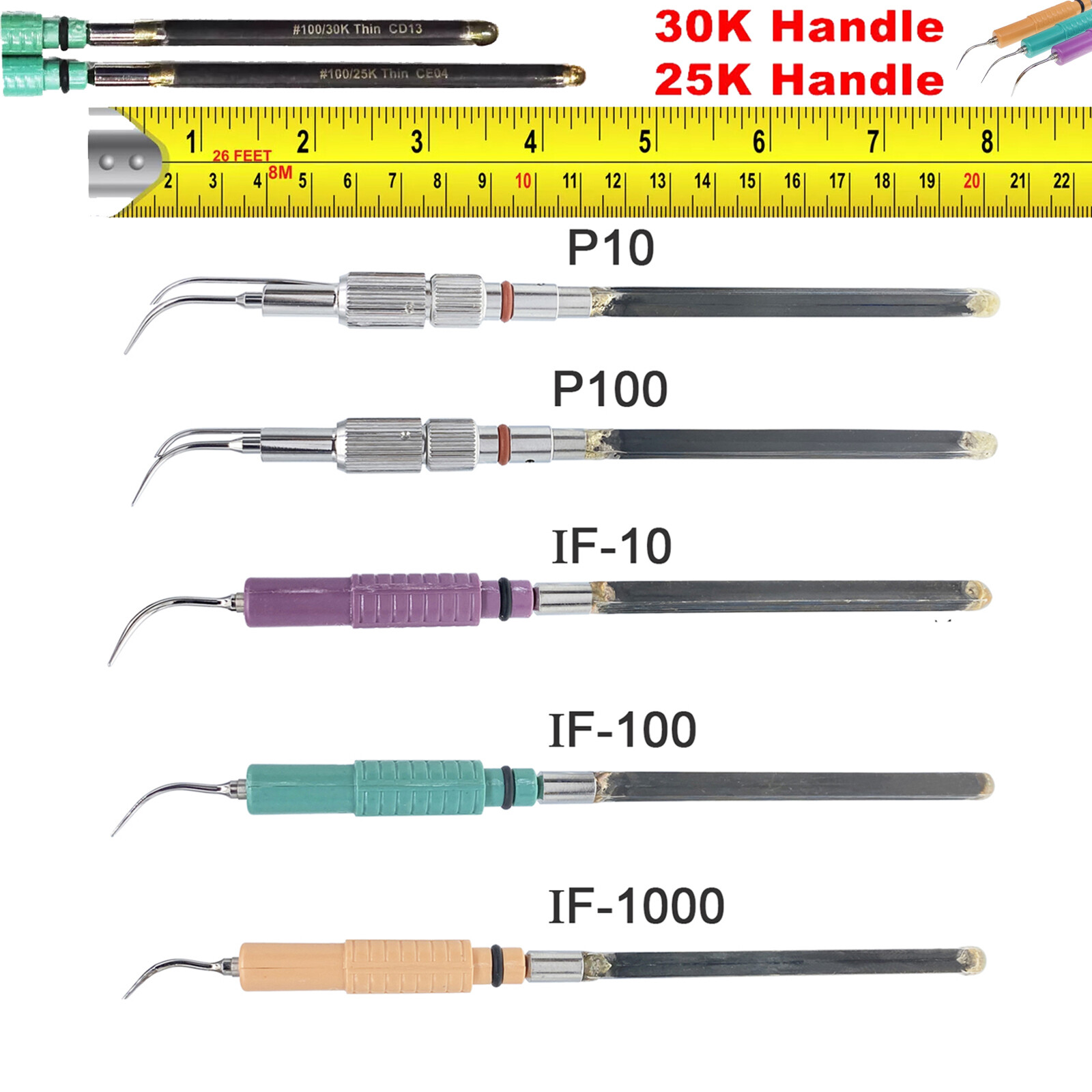 P-10 P-100 Dental Ultrasonic Scaler Tip 30K/25K Inserts IF10 IF100 IF1000