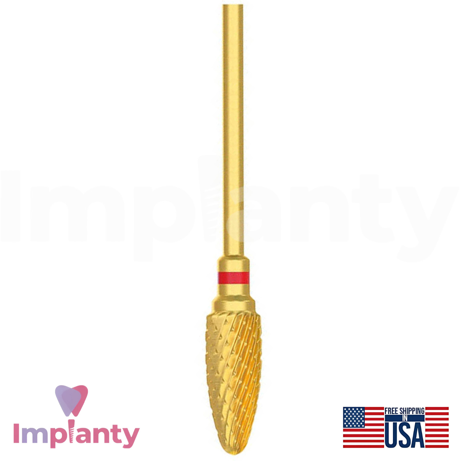 Cross Cut Fine Grit Flame Gold Dental Carbide Bur Ø6.0mm x 14mm 1140134