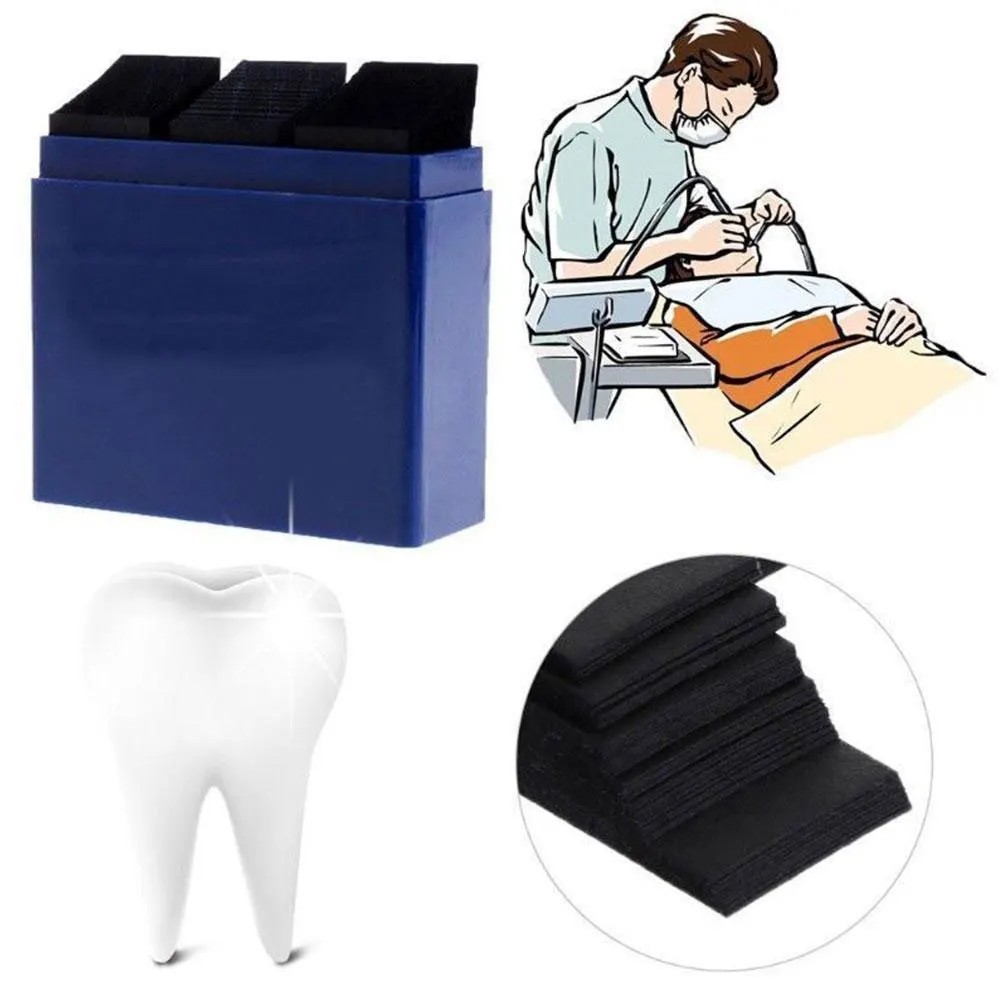 300 Hoja/ caja Dental Dentista Papel Articulado Tiras Azules Herramienta Dientes
