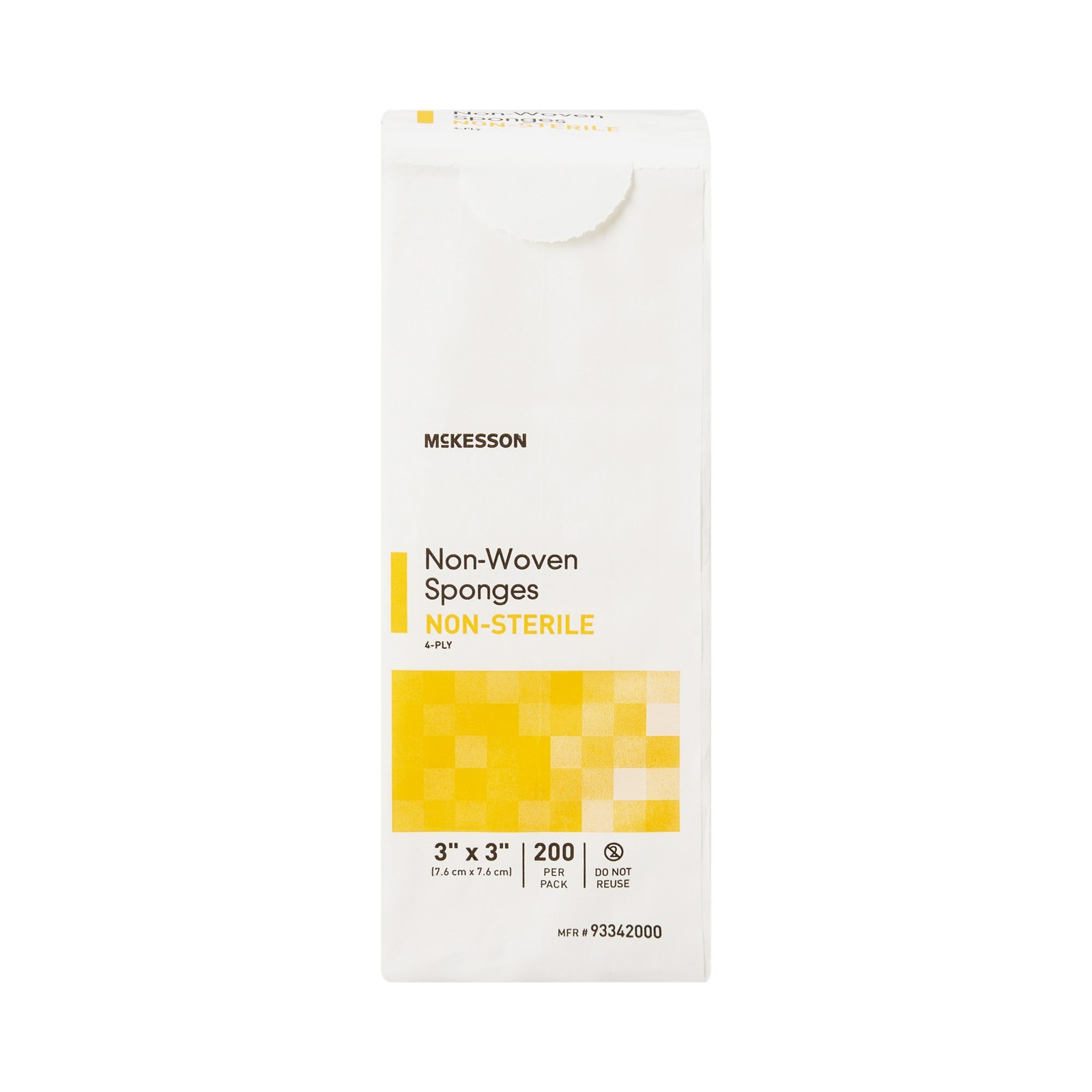 McKesson Non-Woven Sponge Polyester / Rayon 4-Ply 3 X 3 In, Pack of 200