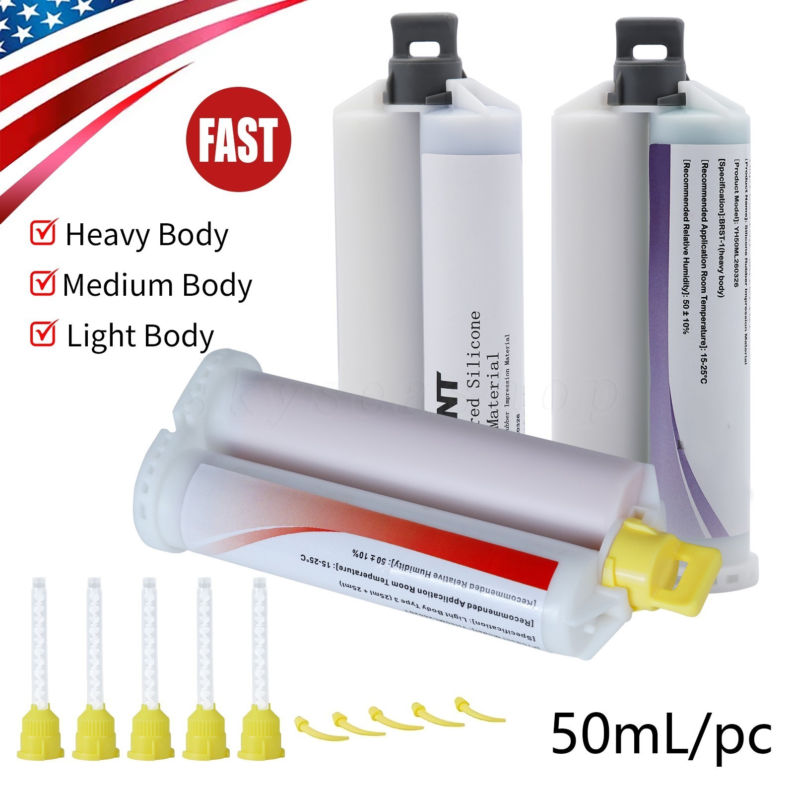 Dental Impression Material silicone Putty VPS Fast Set Medium/Heavy/Light Body