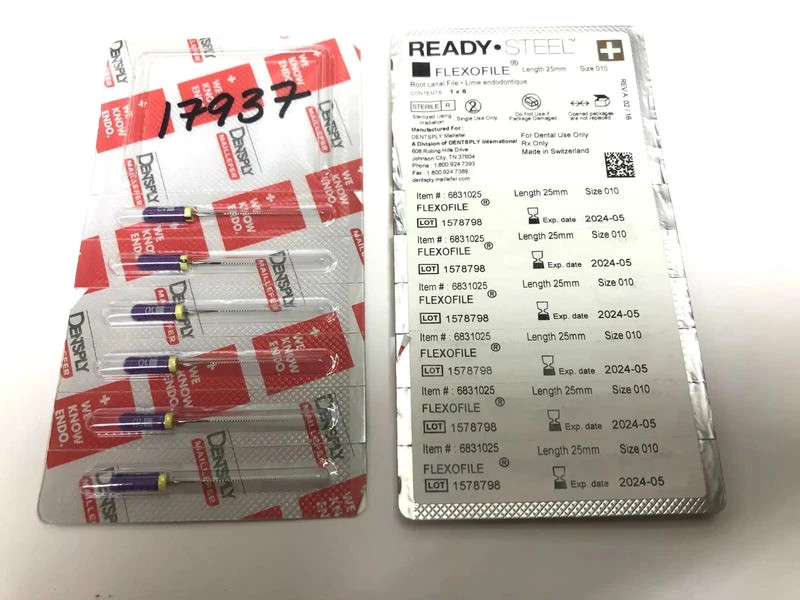 Lot of **29 Sleeves** (174 Pcs) Expired Dentsply Ready*Steel Flexofile