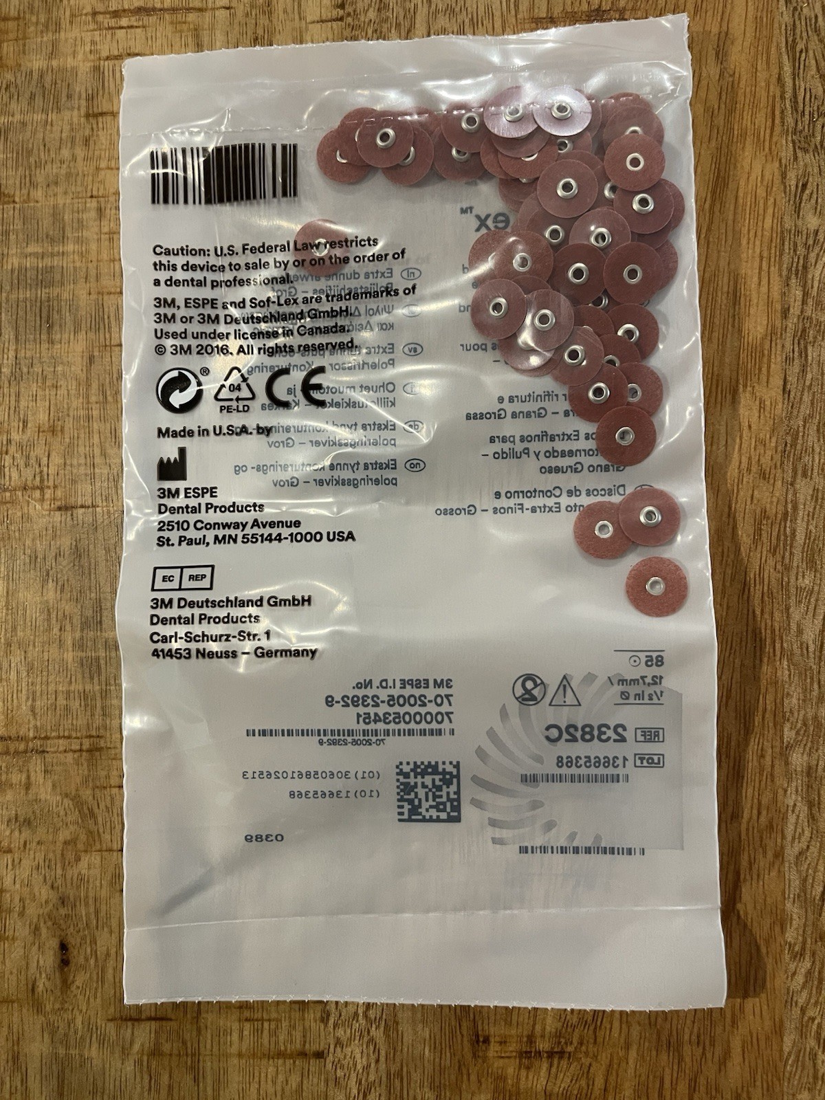 3M Sof-Lex soflex Discs Pack of 85 Orange Series 2382C Coarse 1/2″ Dental Disc