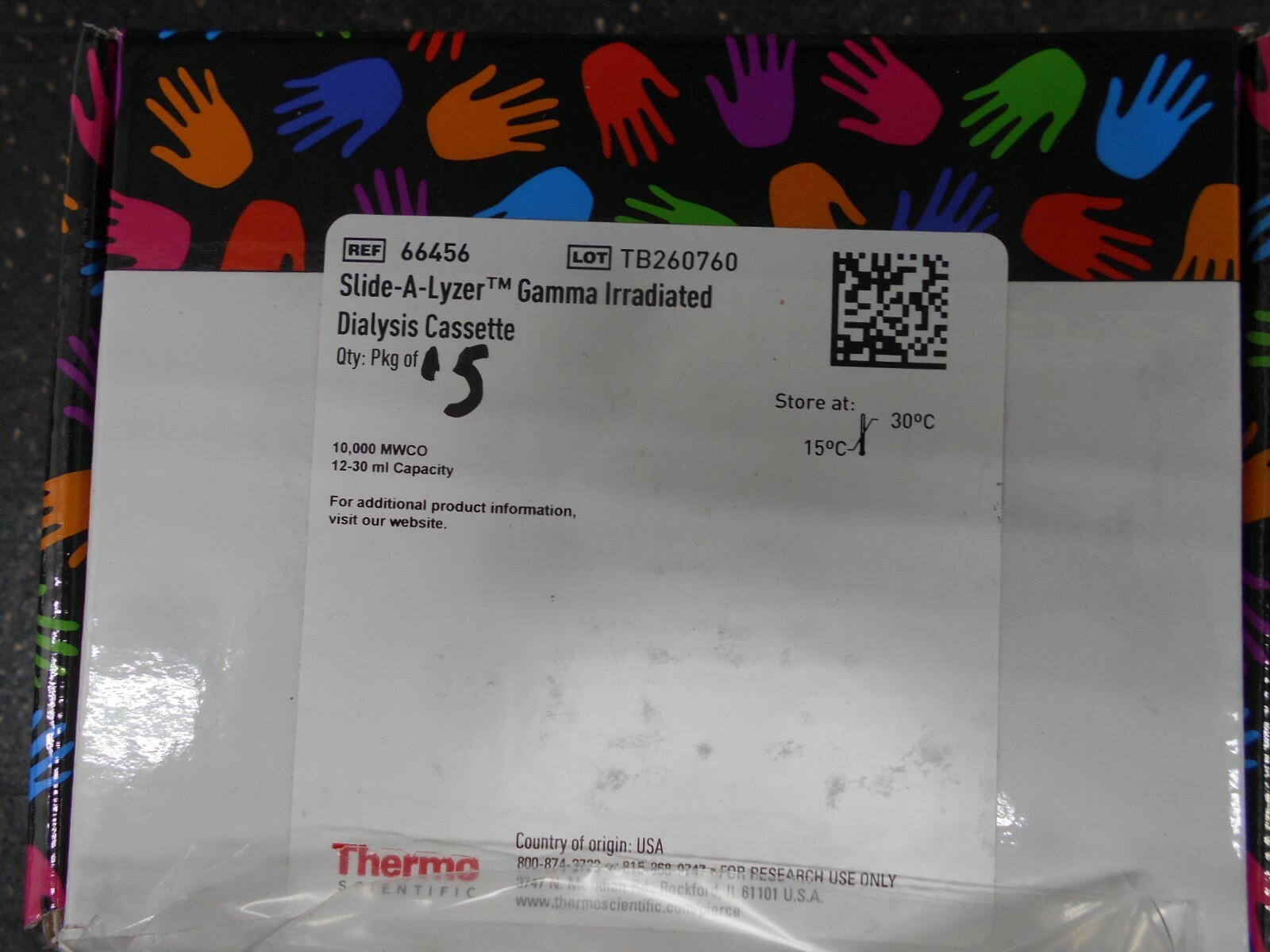 THERMO PROTEIN 66456 SLIDE A LYZER GAMMA IRRADIATED DIALYSIS CASSETTE 12-30mL