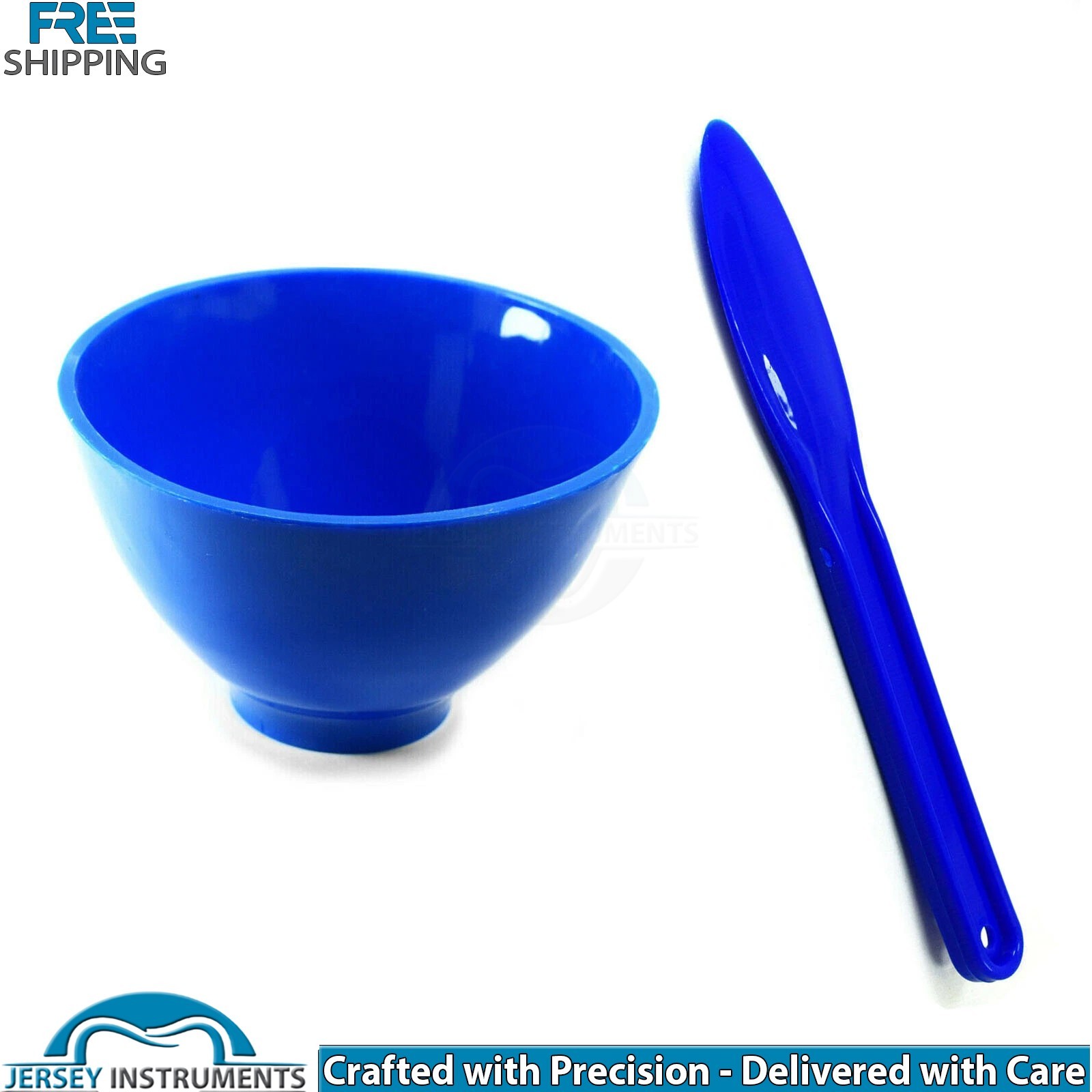 Dental Lab Silicon Mixing Bowl Flexible W Plastic Spoon Alginate Mixing Spatulas
