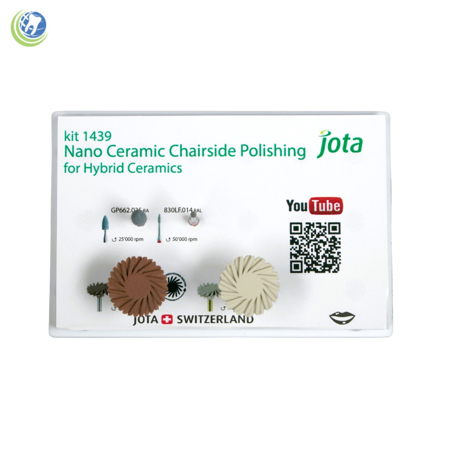 Jota 1439 Dental Nano Ceramic Chairside Polishing for Hybrid Ceramics Kit – 4 Pc