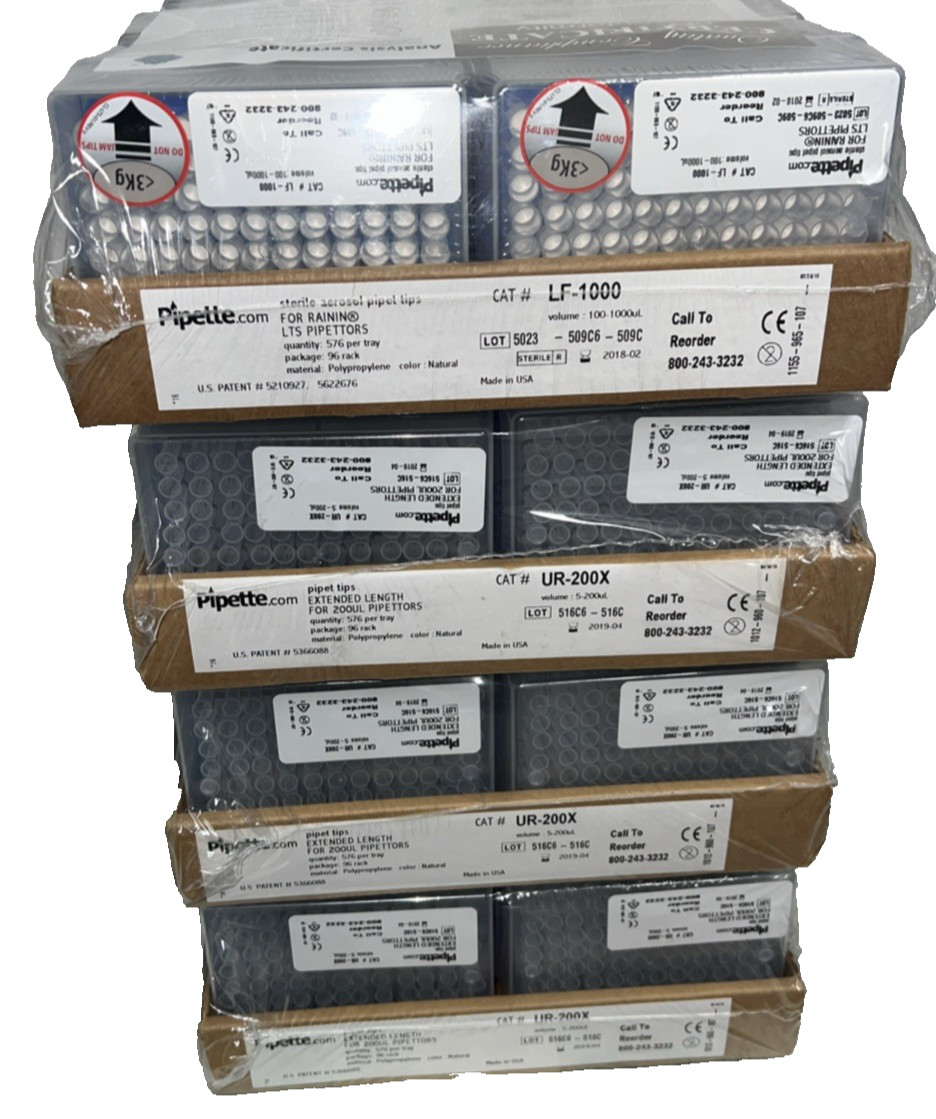 Qty:4 PIPETTE.COM 5-200uL Pipet Tips UR-200X 576 Per Tray