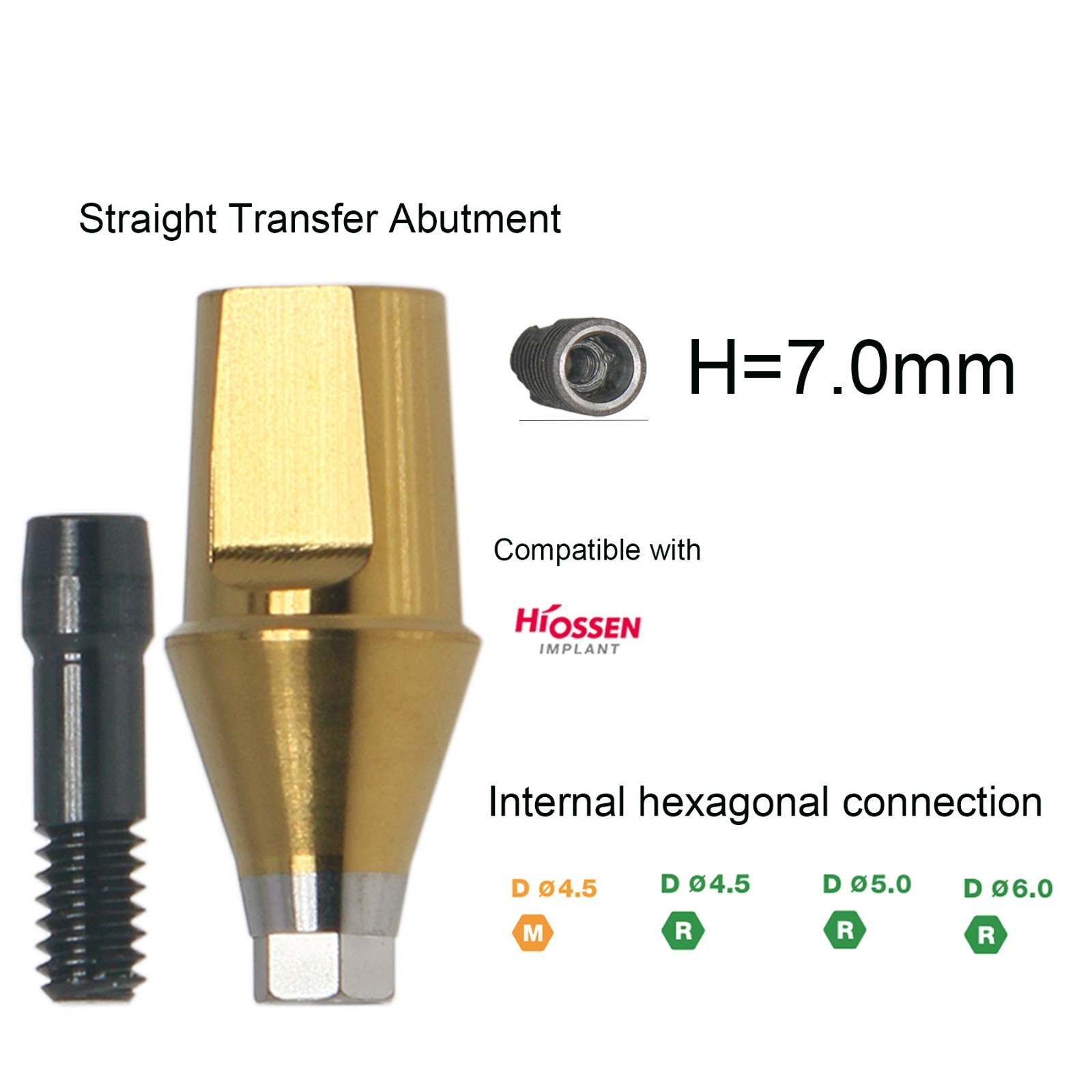 Hiossen ET Dental Titanium Locator Healing Abutment Transfer Impressions Analog