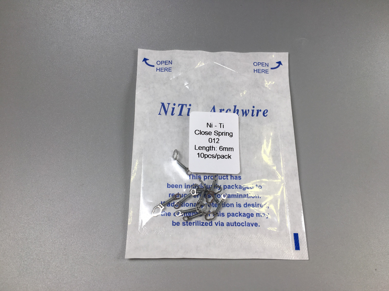 10 Packs Dental Orthodontic Closed Coil Spring NiTi 6mm 0.012″ Implant Eyelet
