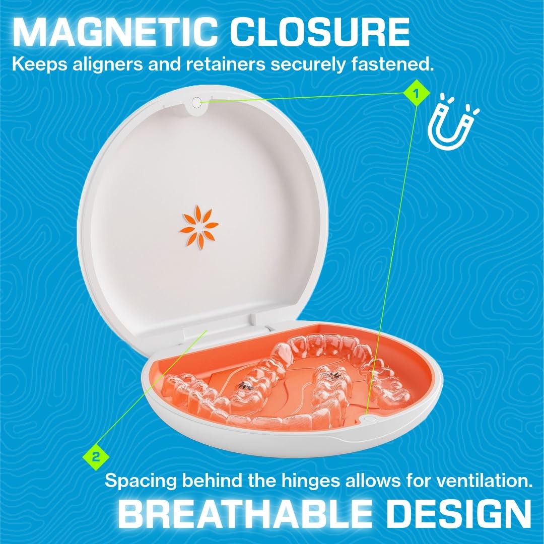 INVISALIGN Aligner and Retainer 3 inches diameter x 0.5 high, White
