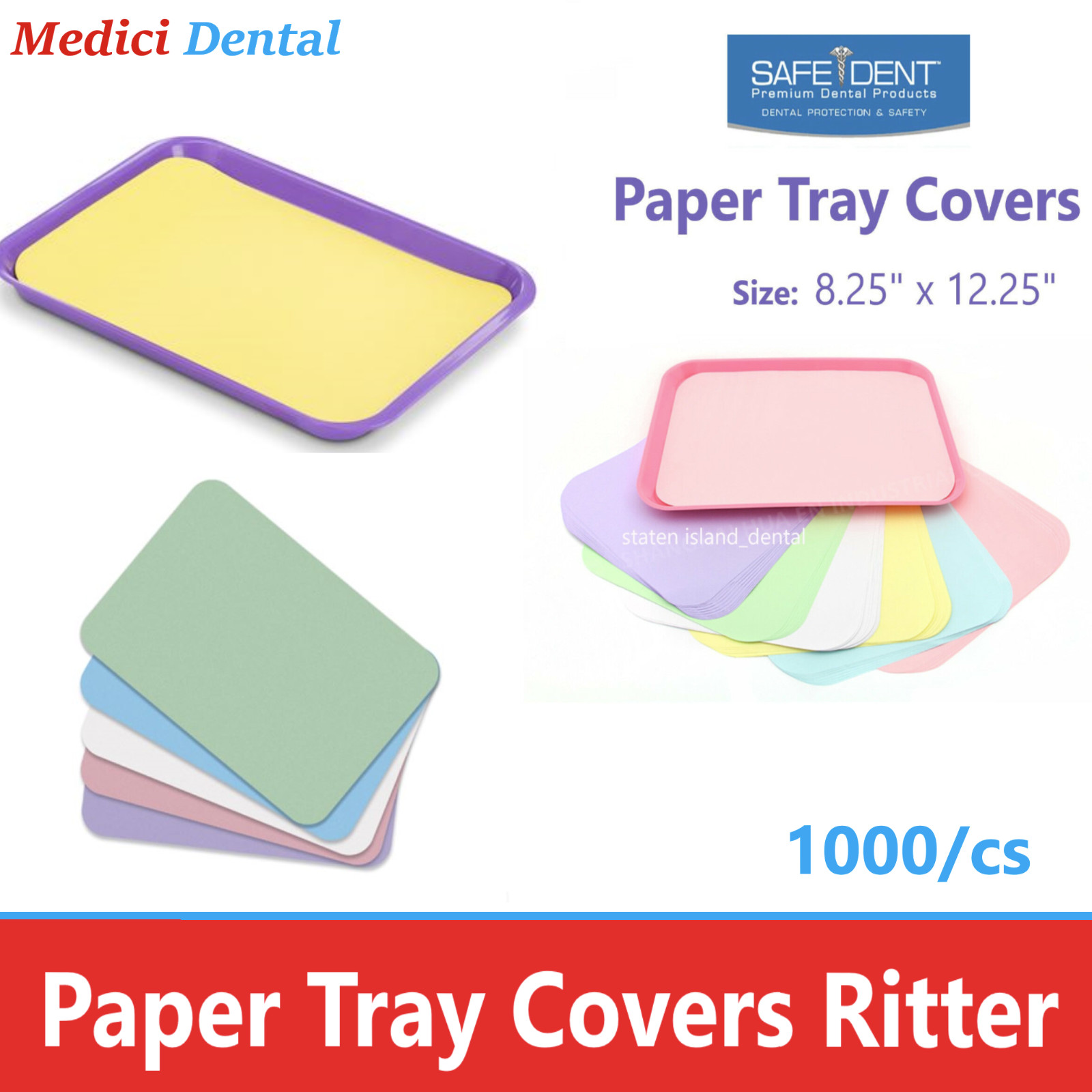 1000 Dental Dental Paper Tray Cover Ritter “B”, 8-1/2″ x 12-1/4″ 1,000/Cs