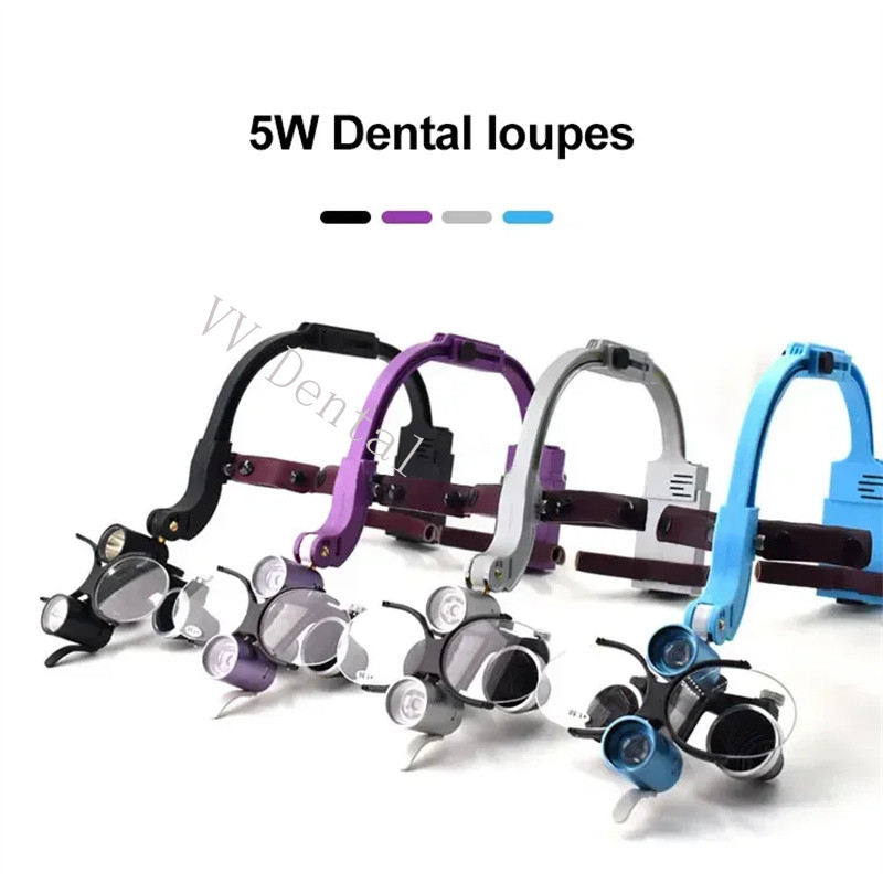 2.5X 3.5X Dentist Loupes Dental Binocular Glass Magnifier with 5W Led Head Light