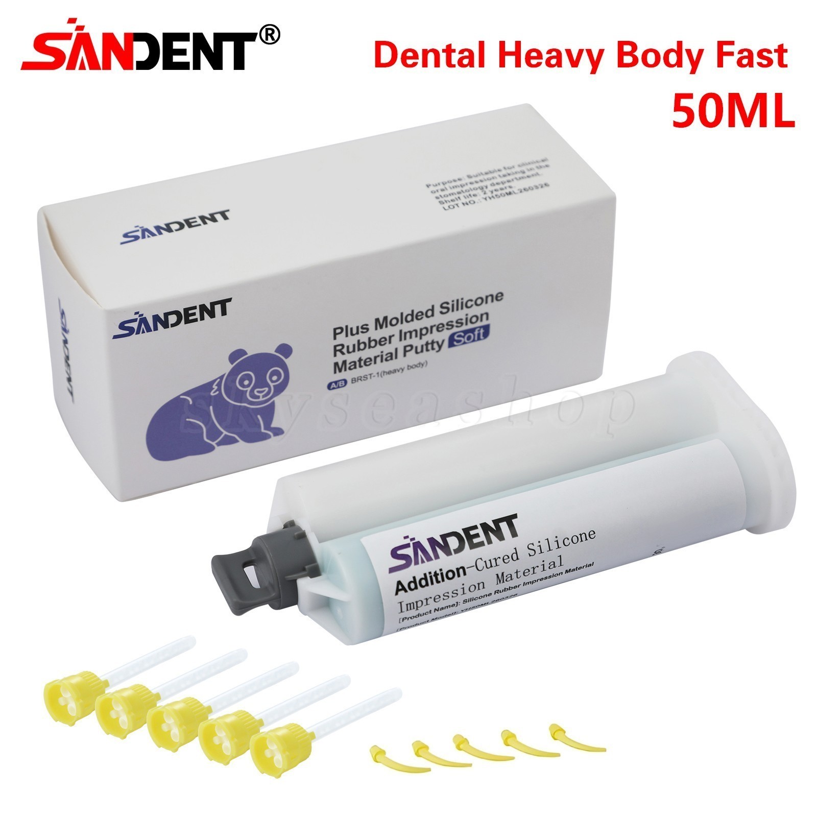 Heavy Body Fast Set, Dental Impression Material 50mL Cartridge 1-10X