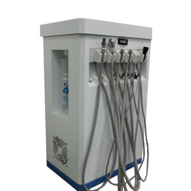 Greeloy Dental Mobile Cart Unit +Compressor+Strong Suction + Scaler+Curing Light