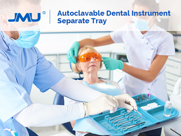 JMU Dental Divided Tray Autoclave Instrument Set Up Trays Plastic 13.38″ X 9.63″