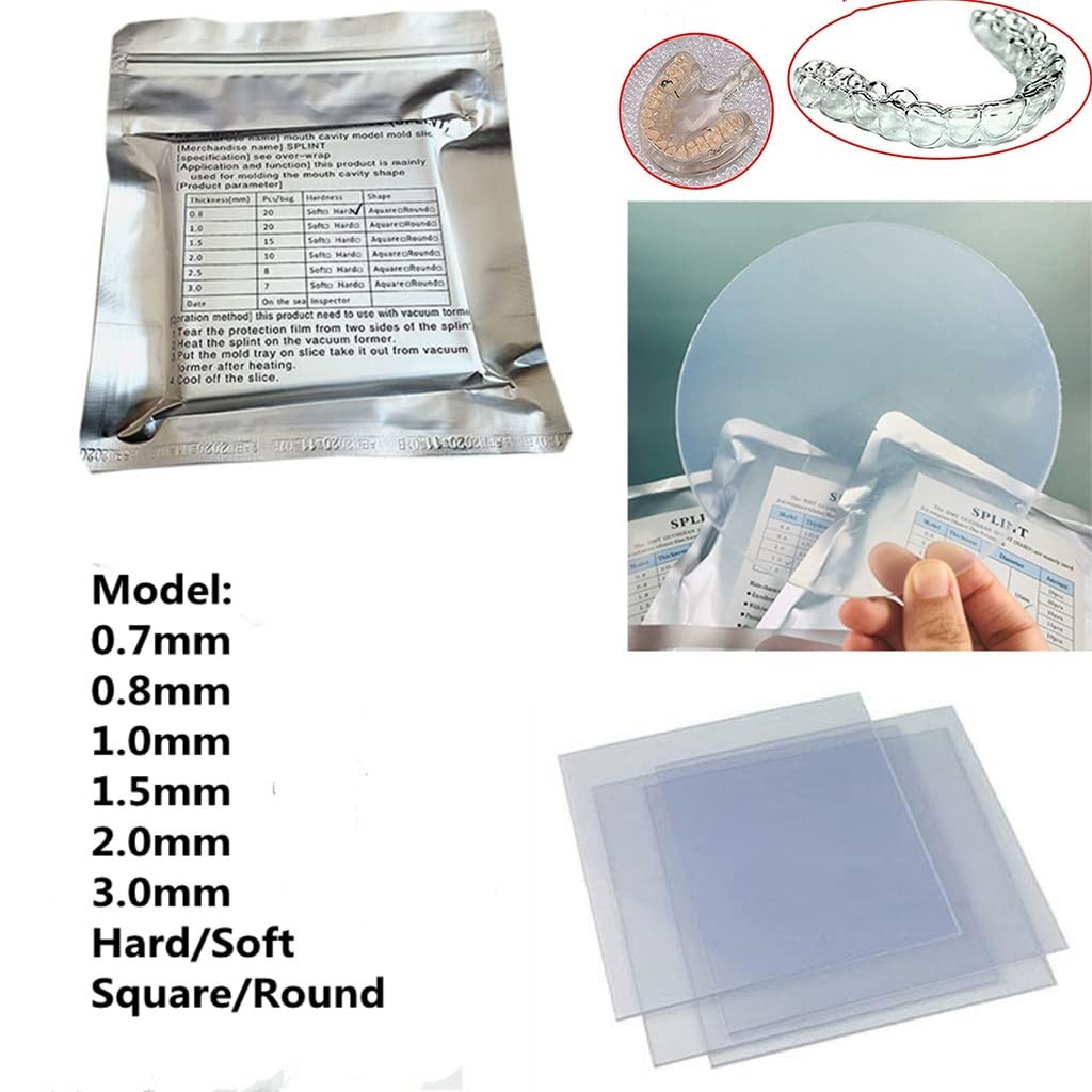 Lab Orthodontic Splint Retainer Slice Vacuum Forming Sheet 1.0mm Hard Round
