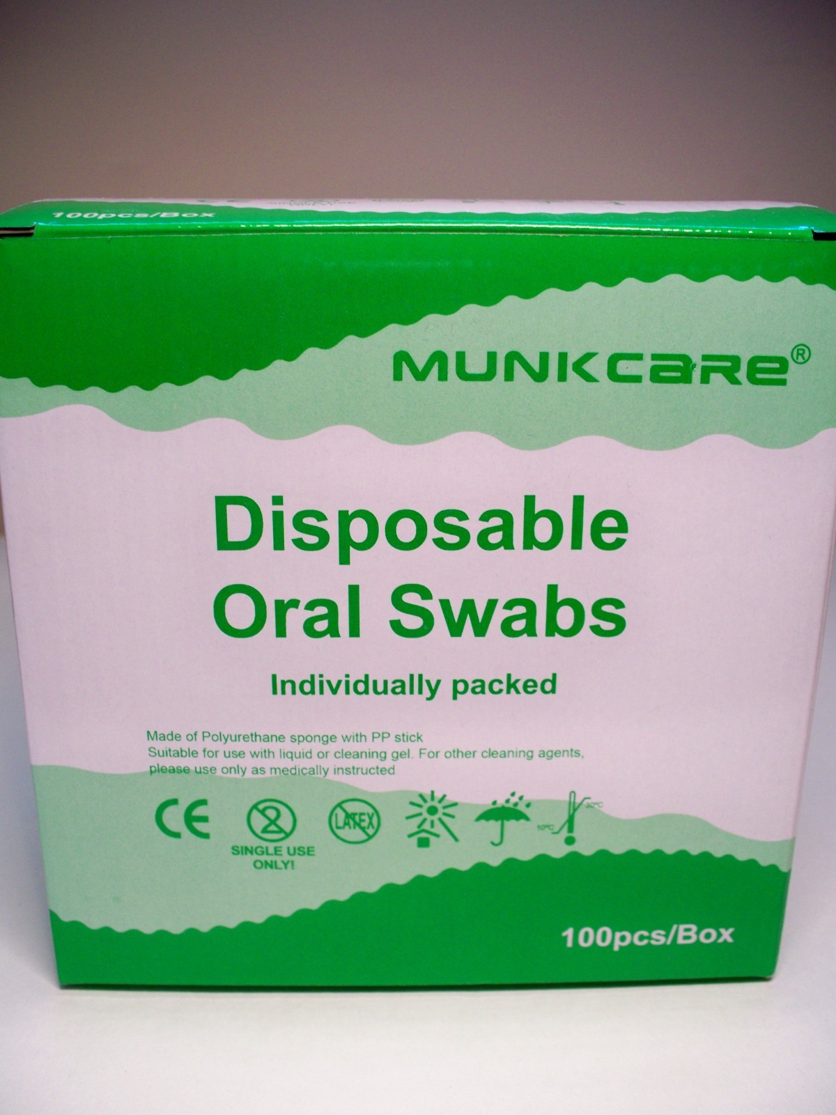MUNKCARE Disposable Oral Swabs Individually Packed 100pcs Dentistry Box