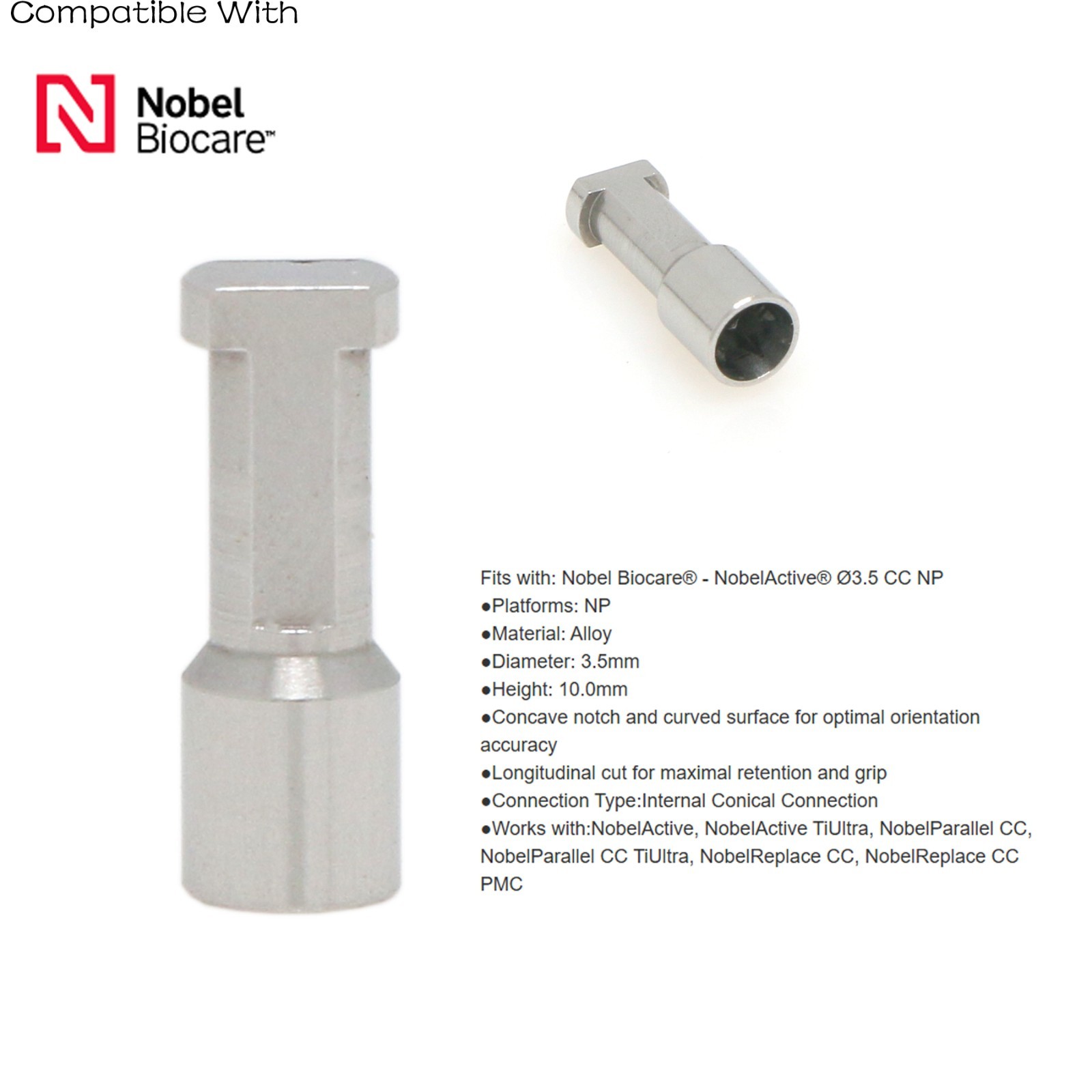 Implant Lab Internal Hex Analog For Nobel Biocare/Straumann ITI /Hiossen Osstem