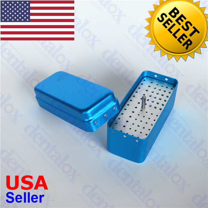 #B003 3 x Pack 72 Holes Autoclavable Aluminum Bur Disinfection Box Sorted Colors