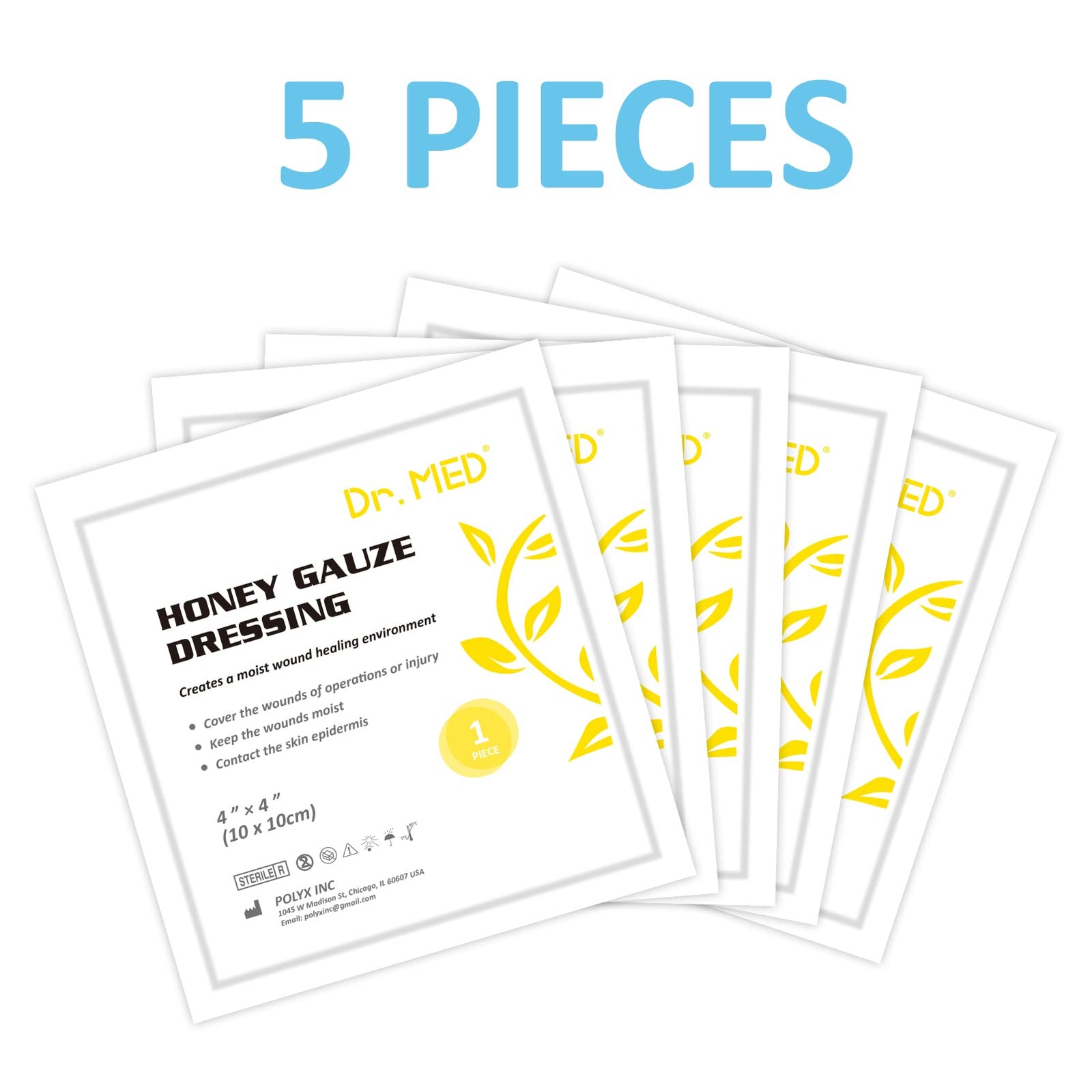 Dr. Med Manuka Honey Gauze Dressing 4″ x – 5 Pcs/Box