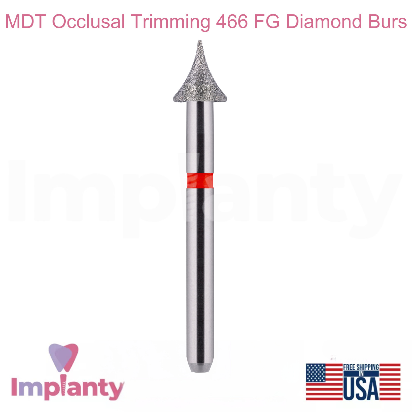 MDT Dental Occlusal Trimming FG Diamond Burs 466 Contouring Refining Surfaces