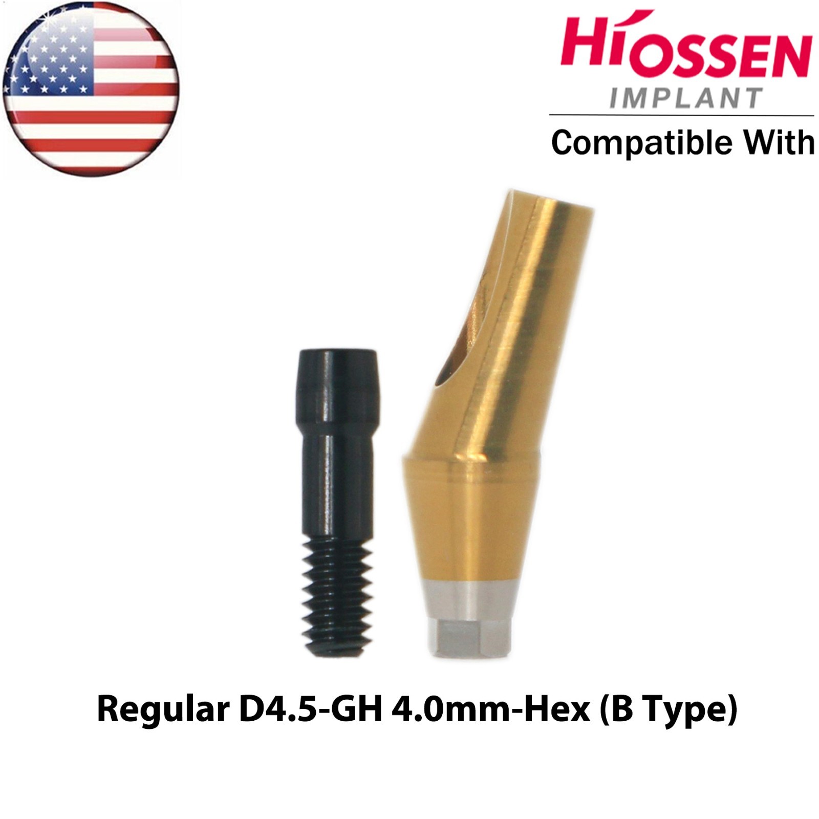 US Dental 17° Angled Anatomic Abutment Regular Ø4.5/5.0mm Fit Hiossen Osstem TS