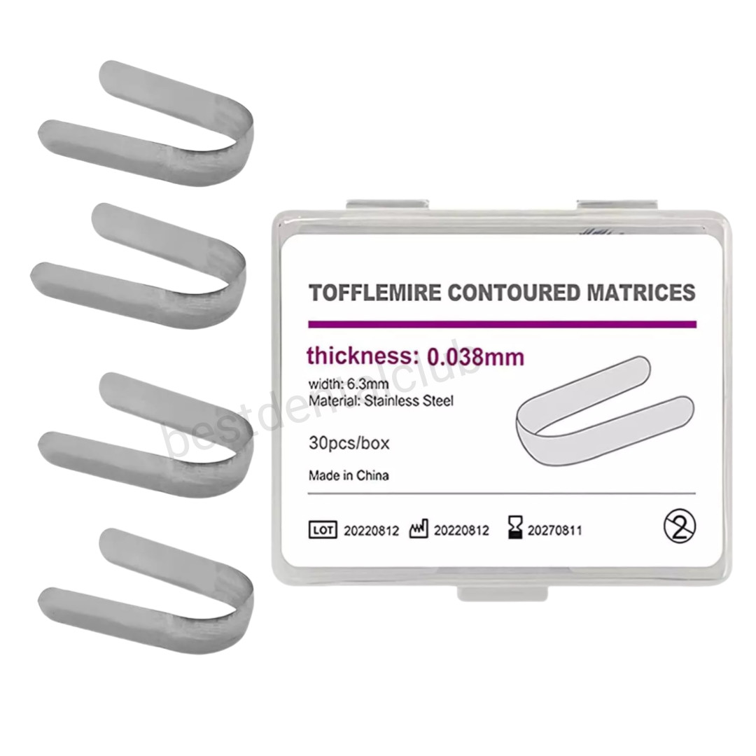 Dental Tofflemire Contoured Matrices Stainless Steel Premolar Matrix Bands