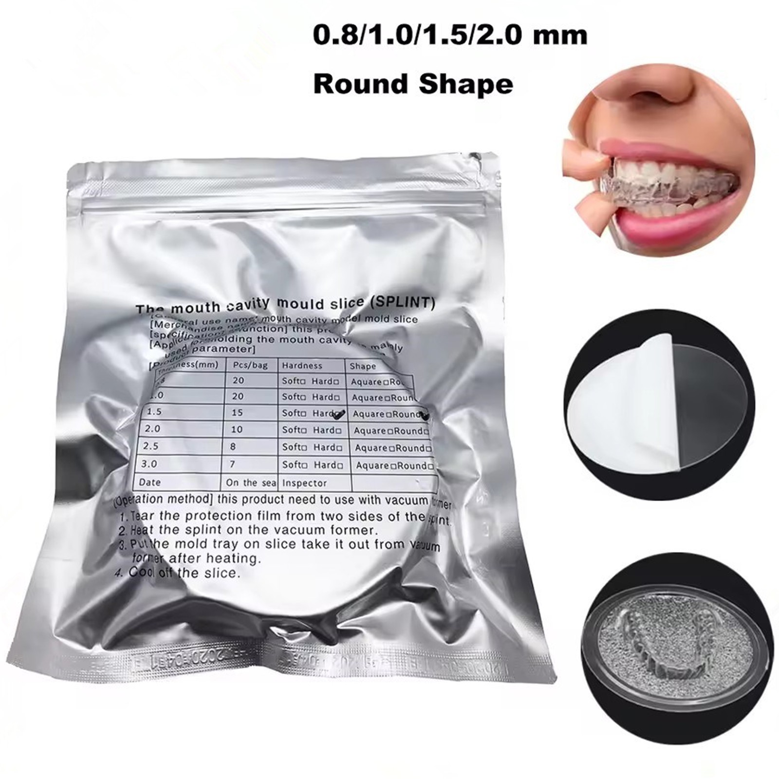 15Pcs Dental Orthodontic Splint Retainer Vacuum Forming Sheet Hard Plastic 1.5mm