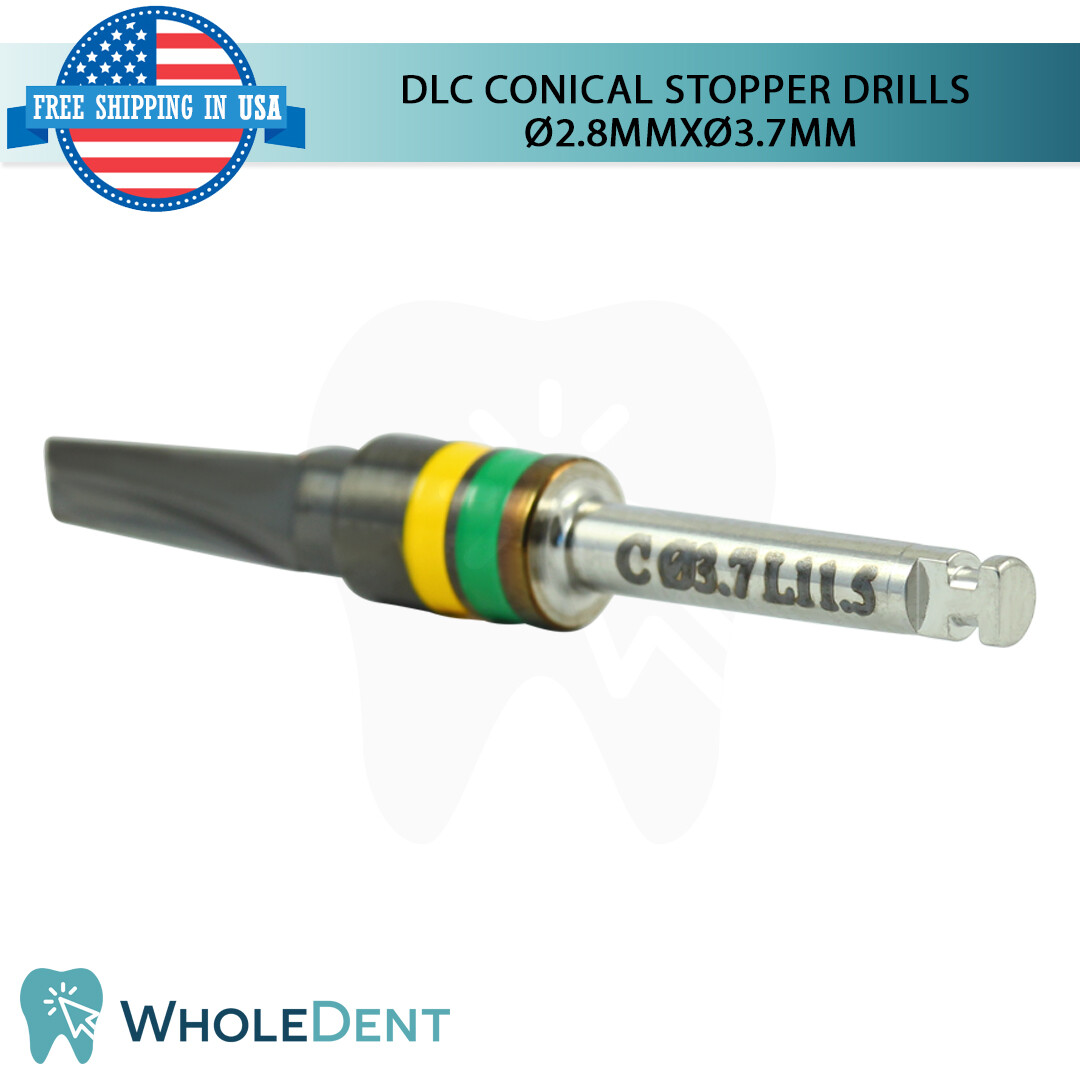 DLC Conical Integral Stopper Drill Ø2.8XØ3.7 Dental Im plant Tool Instrument