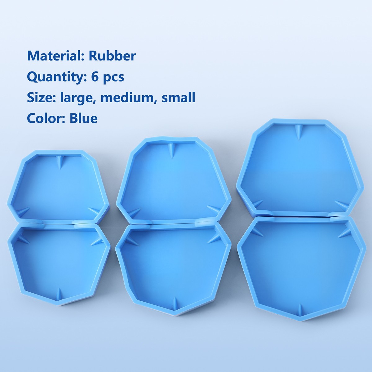 6pcs AZDENT Dental Lab Model Base Former Molds for Stone Tray Loading S, M, L