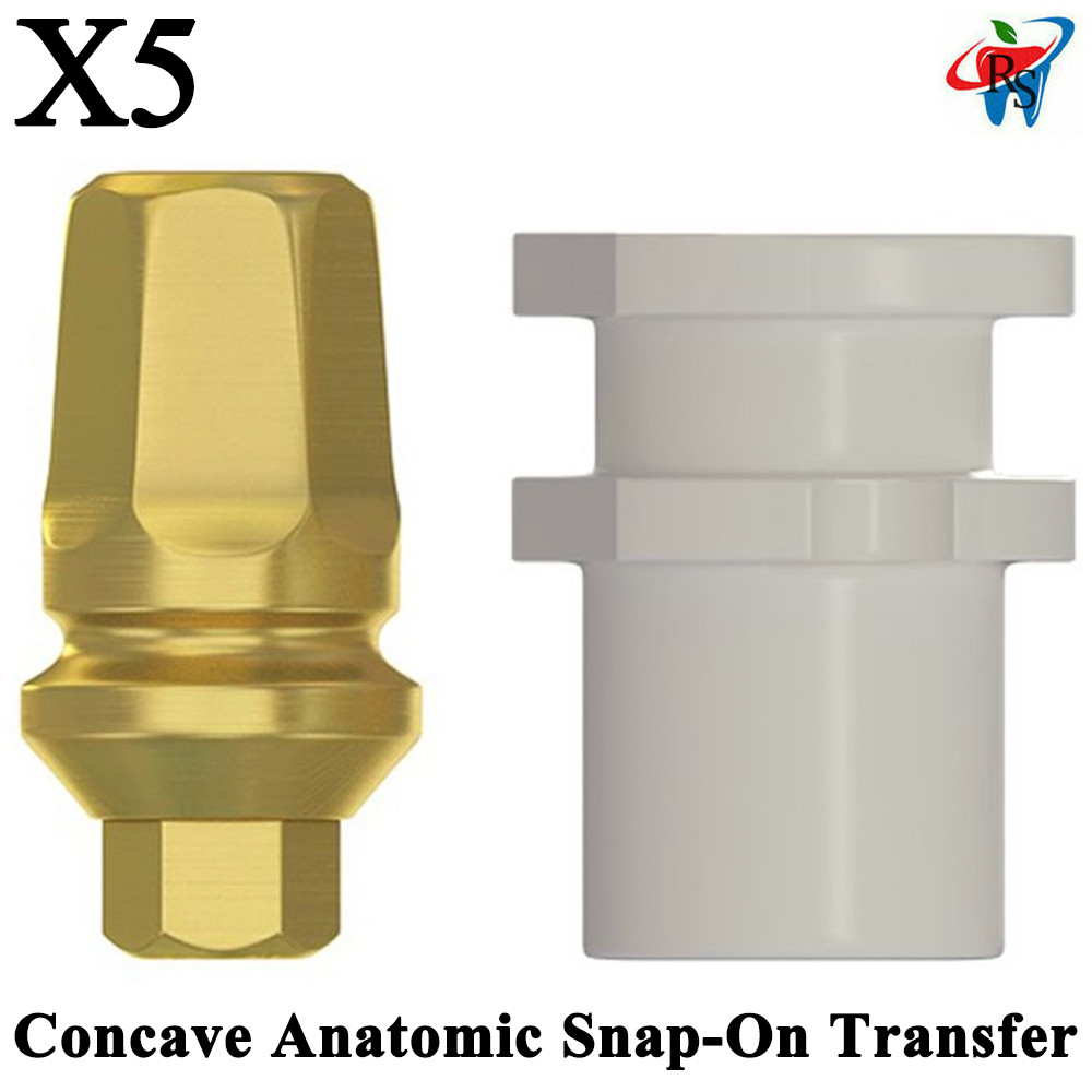 5pcs Dental Snap On Concave Anatomic Transfer Internal Hex 2.42mm Prosthetics