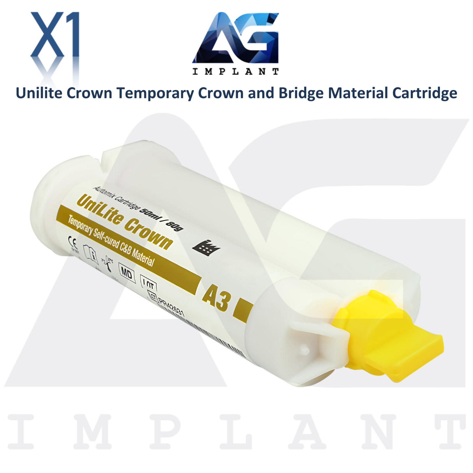 Dental Temporary C&B Material Cartridge 50ml Self Cure Aesthetic Restoration