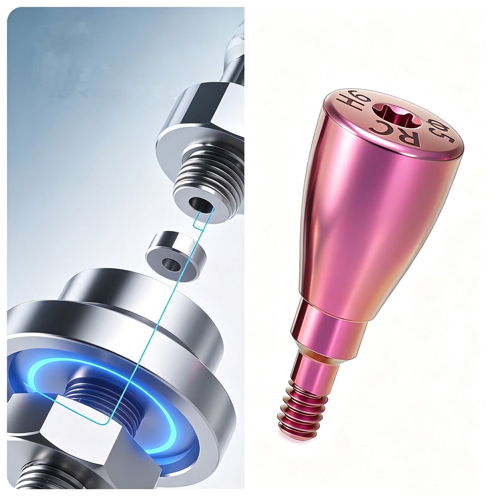 Dental Titanium NC/RC Healing Abutment Closure Cap Bone Level Fits ITI Straumann