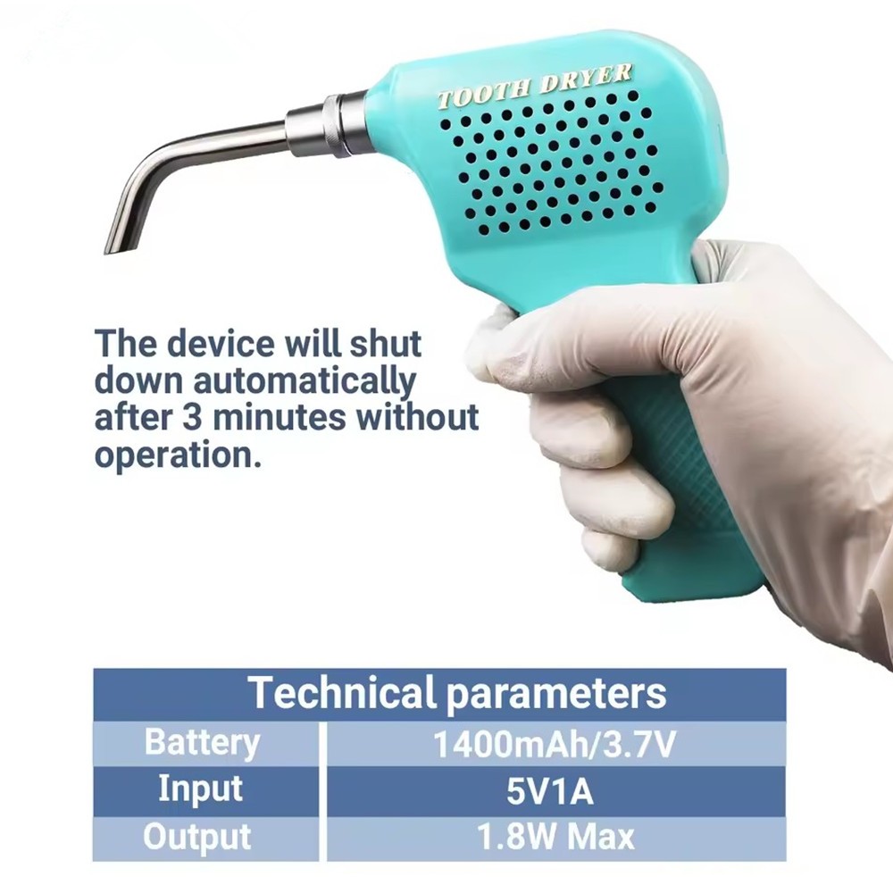 Dental Tooth Dryer for Oral Orthodontic Tooth Drying Equipment with 3 Nozzle Tip