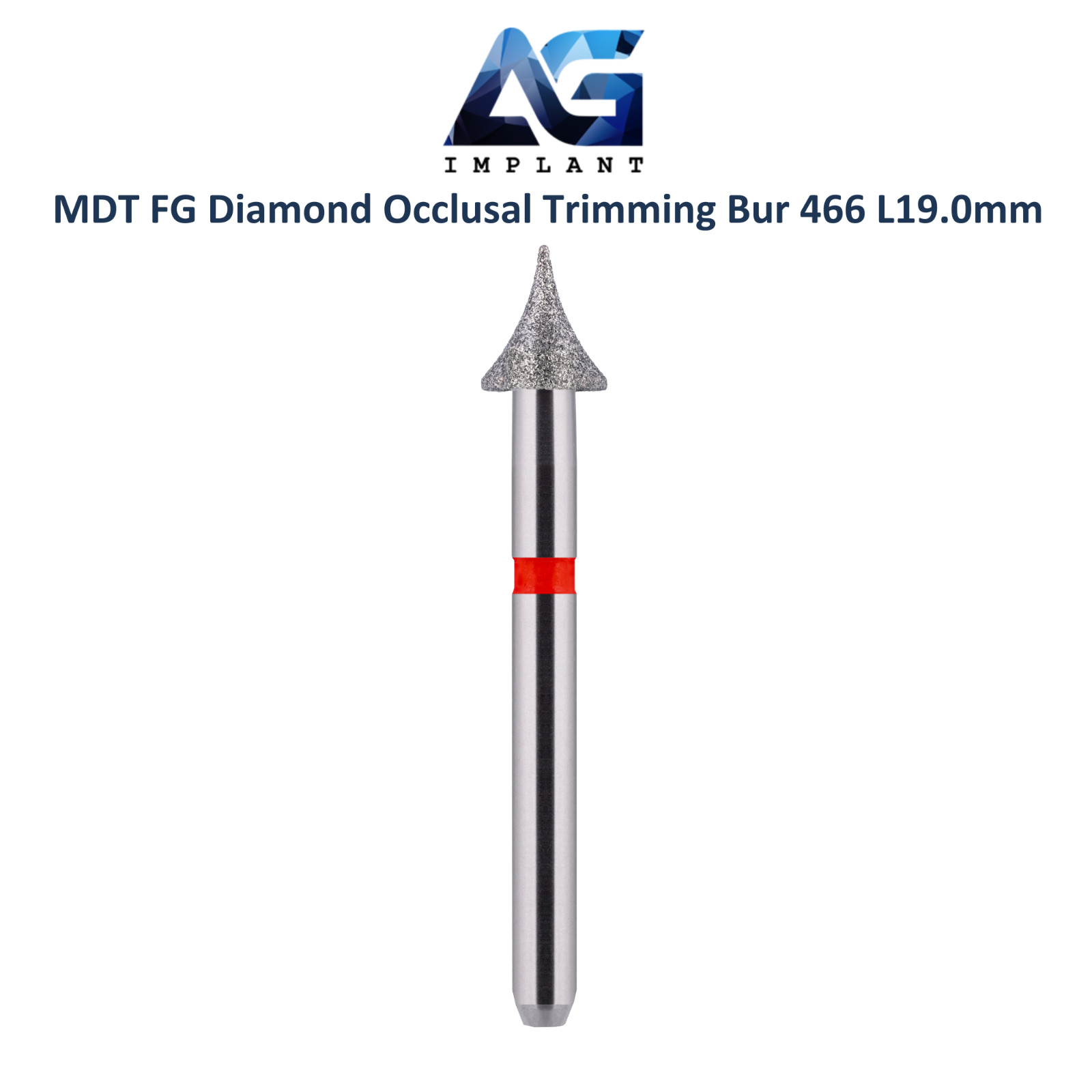 MDT Dental FG Diamond Coated 0cclusal Trimming Bur 466 Ø3.1mmX3.5mm Refining