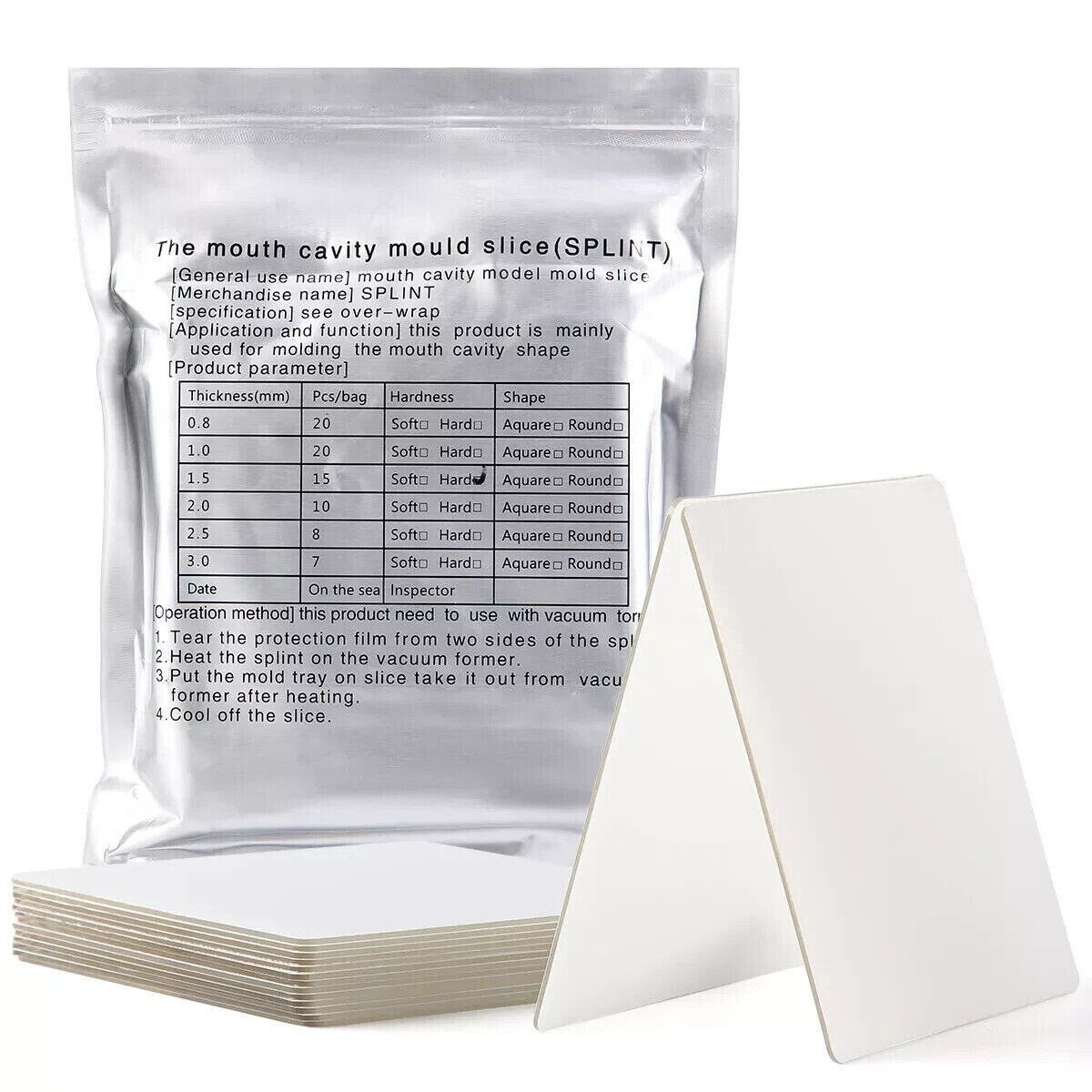 Dental Lab Plastic Ortho Thermoforming Blister Material Sheet Hard 1.0+1.5+2.0mm