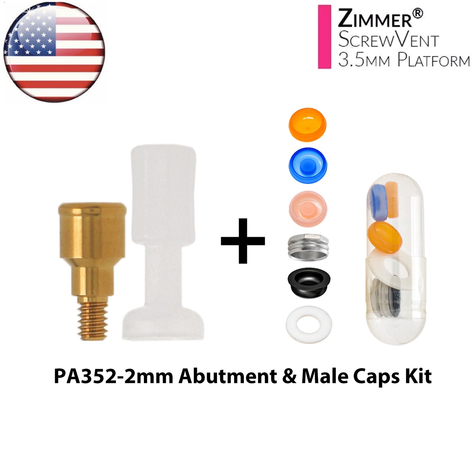 US Overdenture Locator Abutments For ZIMMER Screw-Vent 3.5/4.5mm BEGO MIS Adin