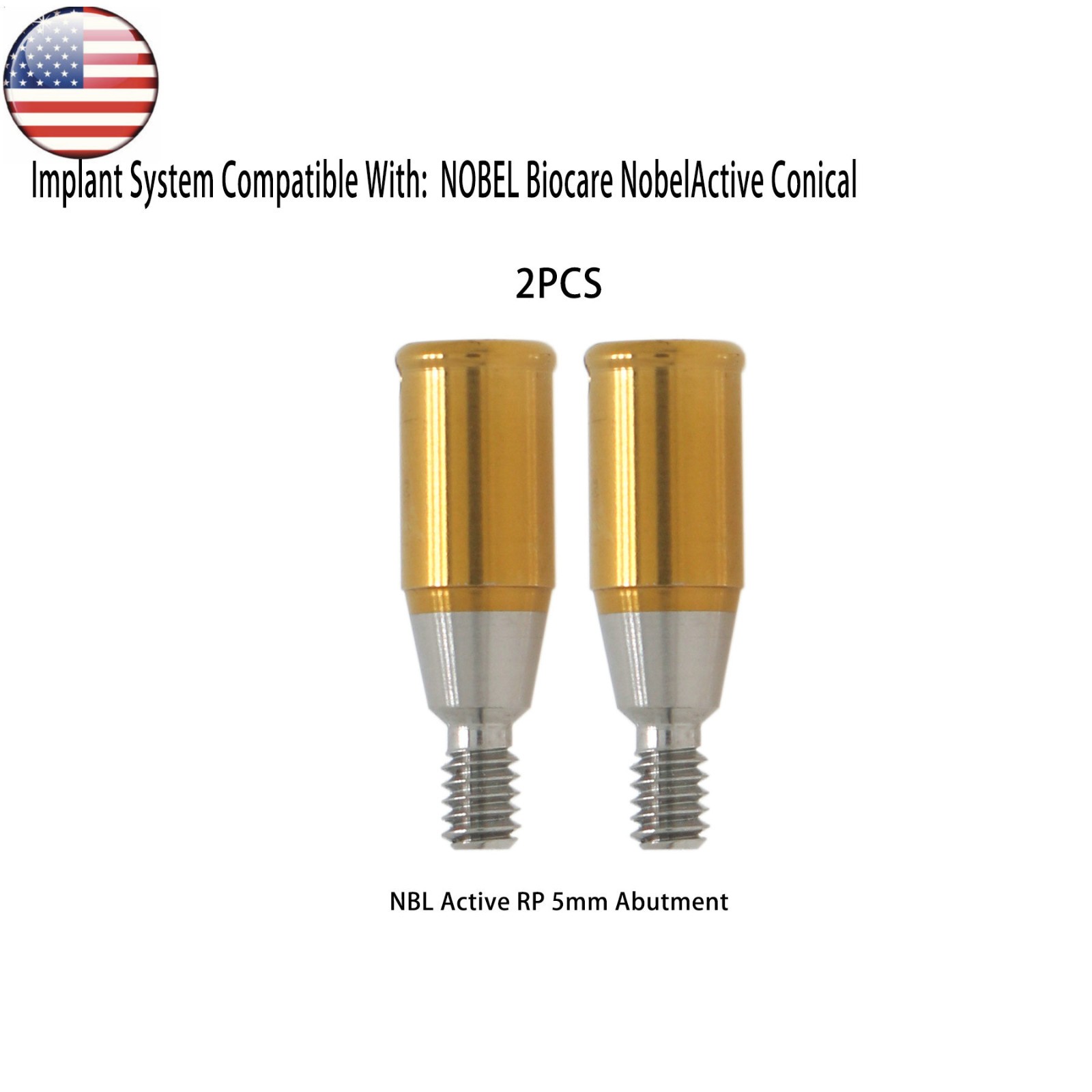US Dental Locator Abutments for Nobel Active Conical RP NA451/2/3/4/5mm Height